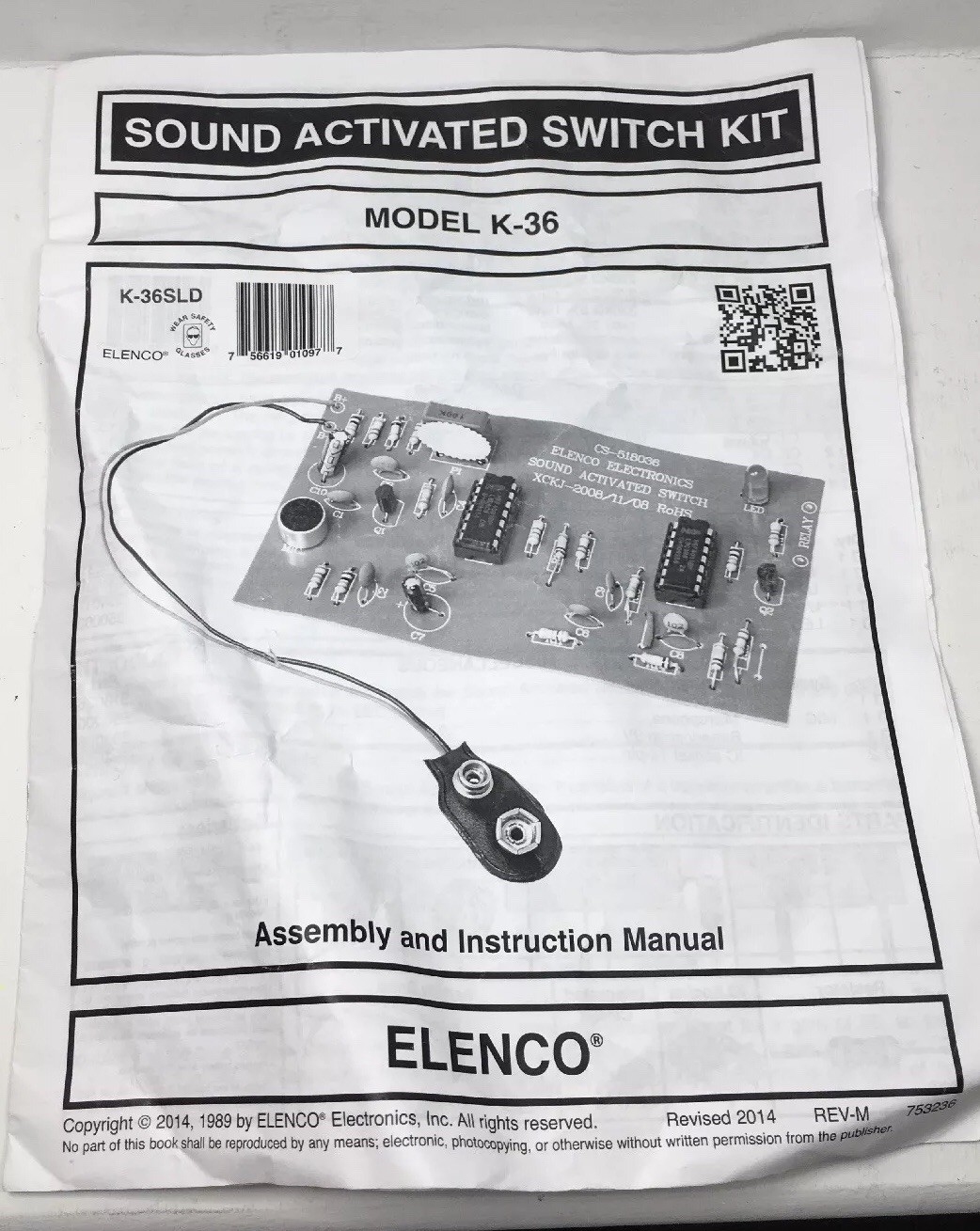 Elenco K-36SLD Sound Activated Switch Soldering Kit with Iron and Solder