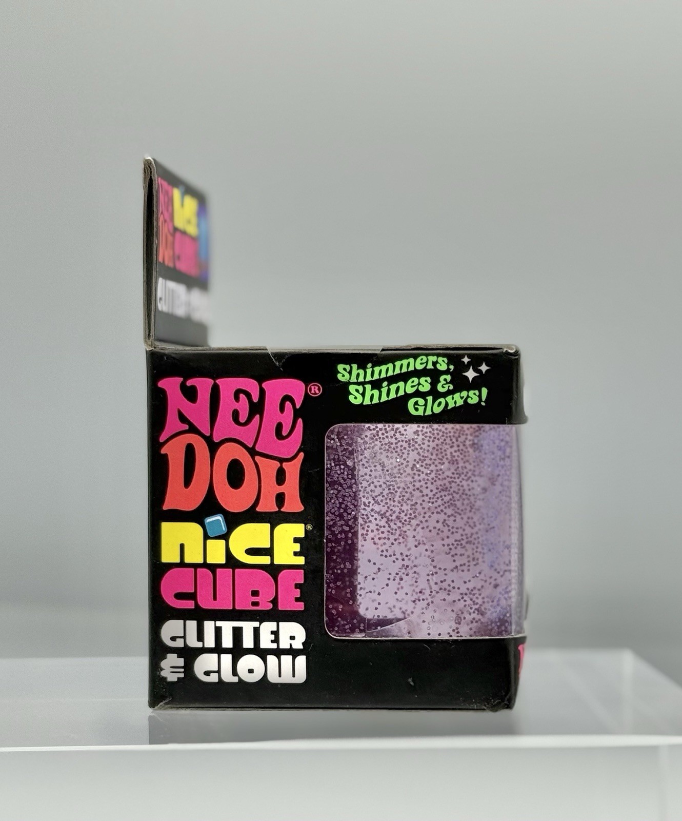 Blue and Purple NeeDoh Nice Cube Glitter and Glow – Authentic and New in box