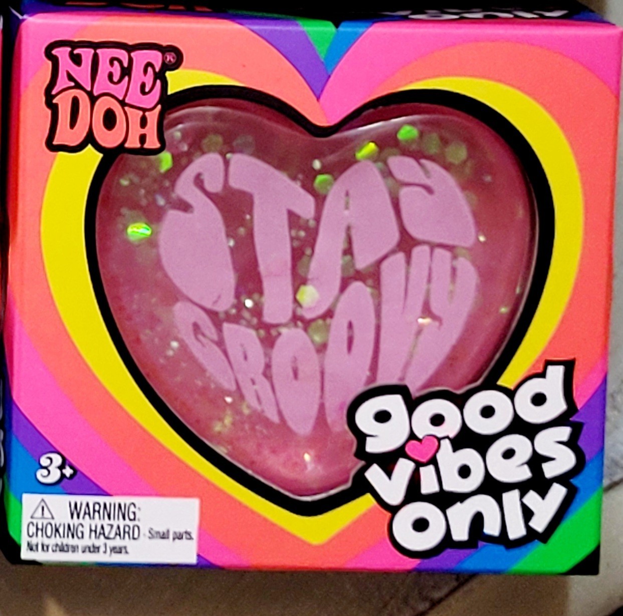 Nee Doh “Good Vibes Only”-Heart Shaped SQUISHY-1 of 6 Different Positive Sayings