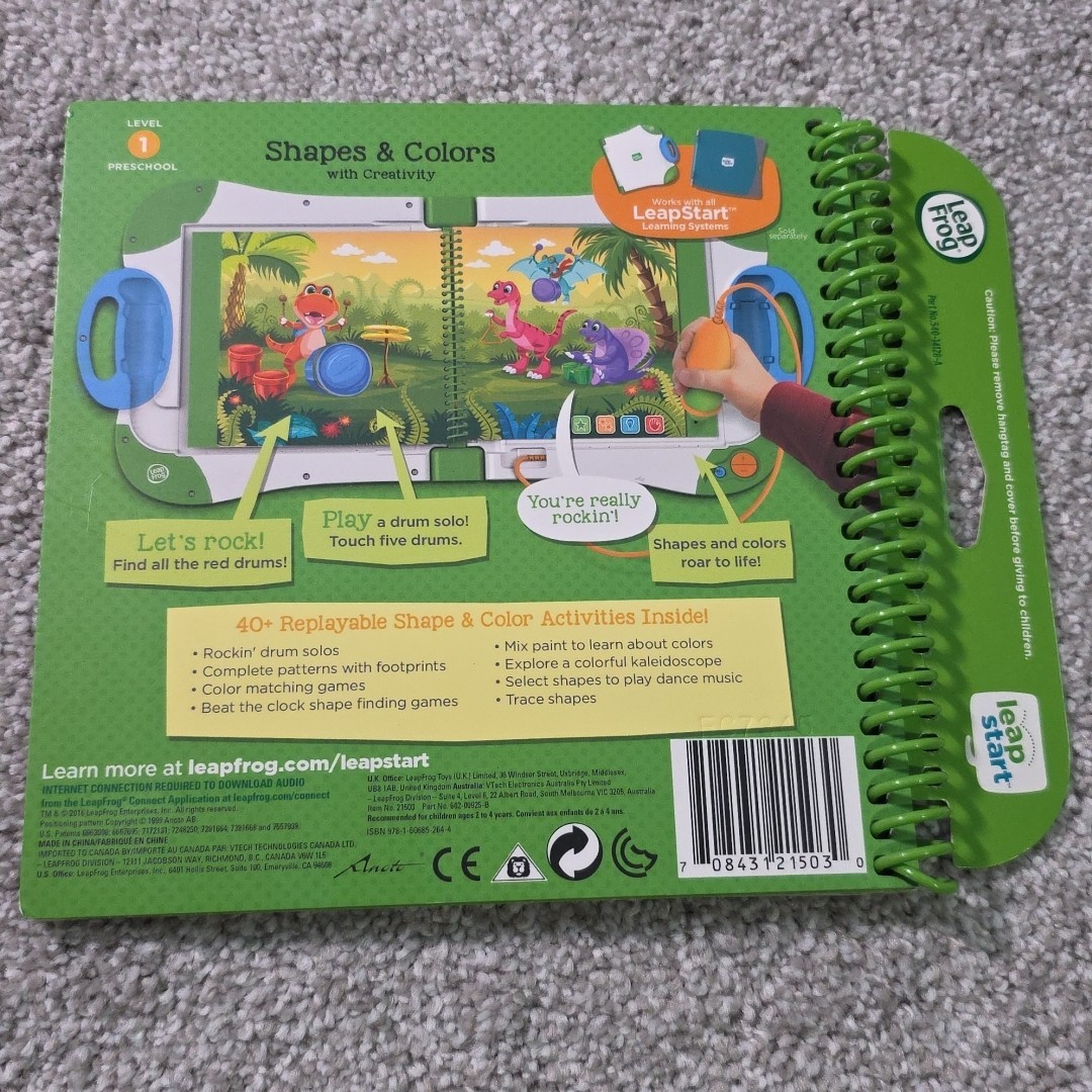 LeapFrog LeapStart Shapes & Colors With Creativity Book Preschool Level 1