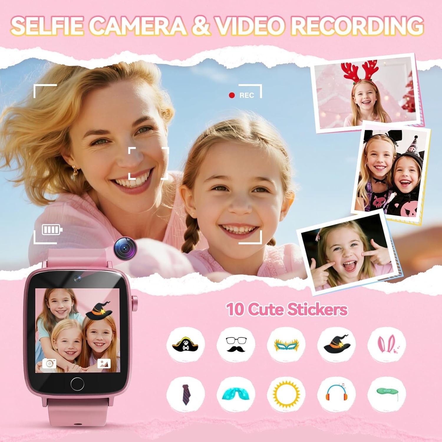 Kids Watch for Girls 4 5 6 7 8 9 10 Years Old Gifts, Smart Watch for Kids wit…