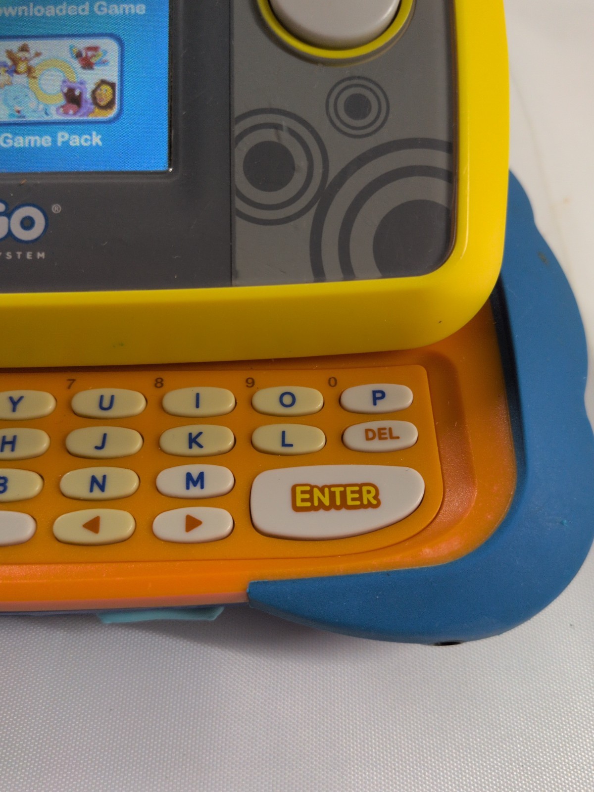 VTech MobiGo Touch Learning System Handheld Console Tested Working Blue Yellow