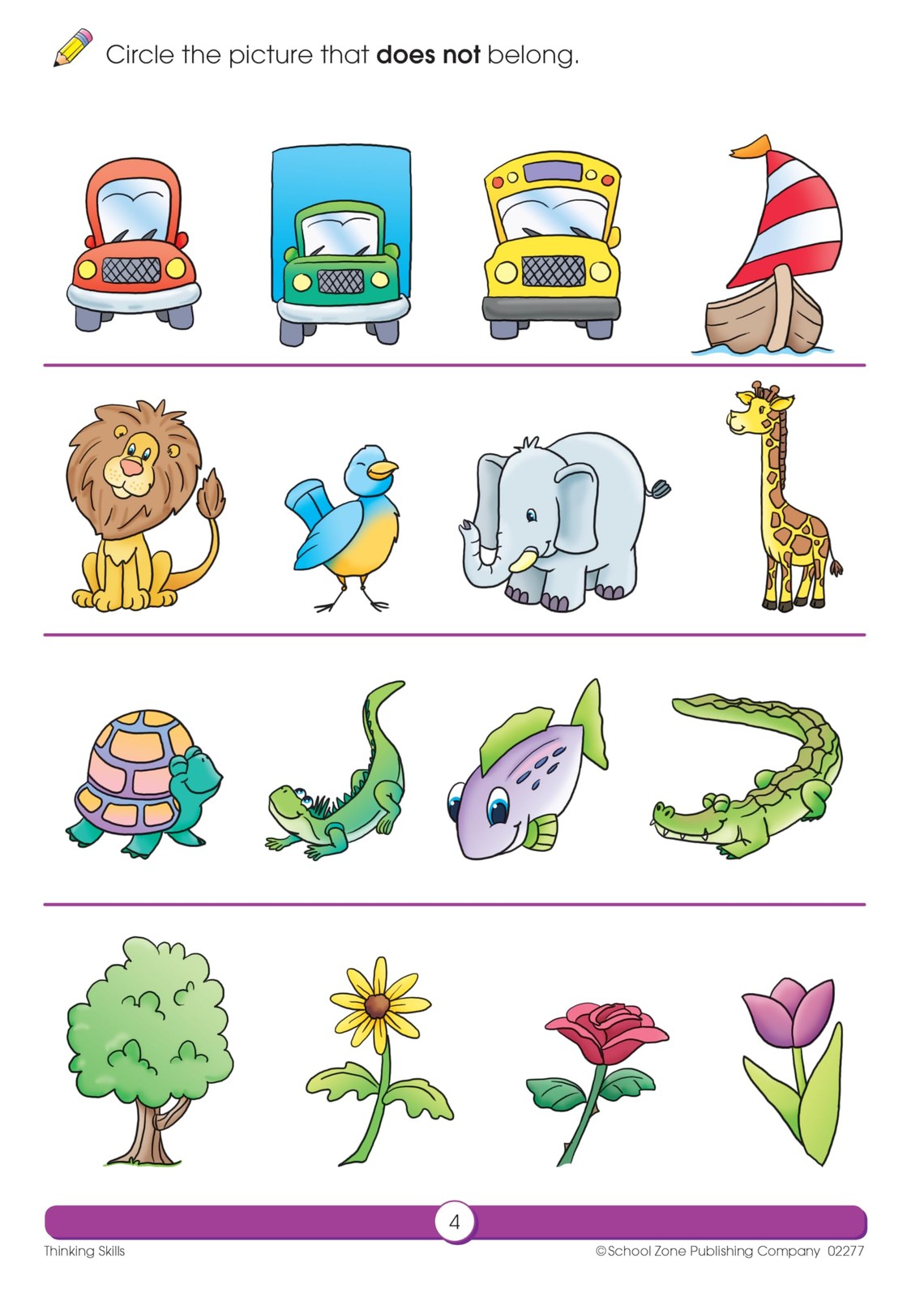 School Zone Thinking Skills Workbook: 64 Pages, Preschool, Kindergarten,…