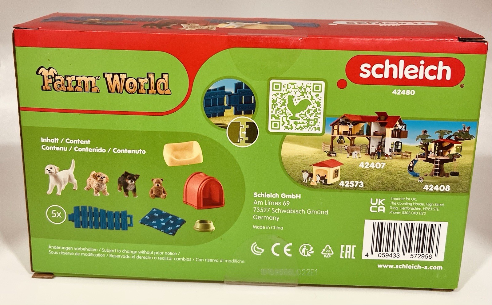Schleich Farm World 14 piece Puppy Pen #42480 Free Shipping