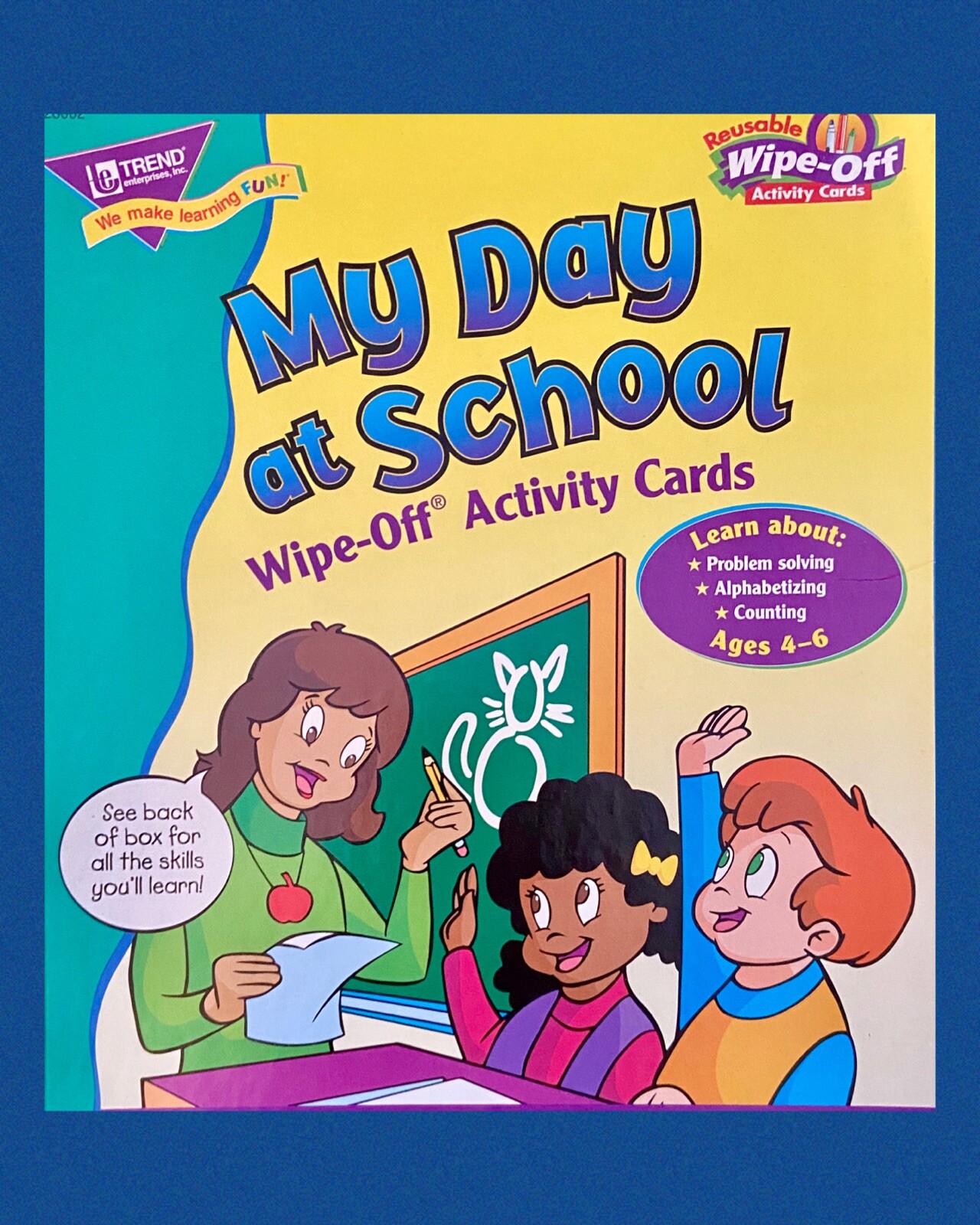 NEW! 4-6 TREND Enterprises “MY DAY AT SCHOOL” 10 2-sided WIPE OFF ACTIVITY CARDS
