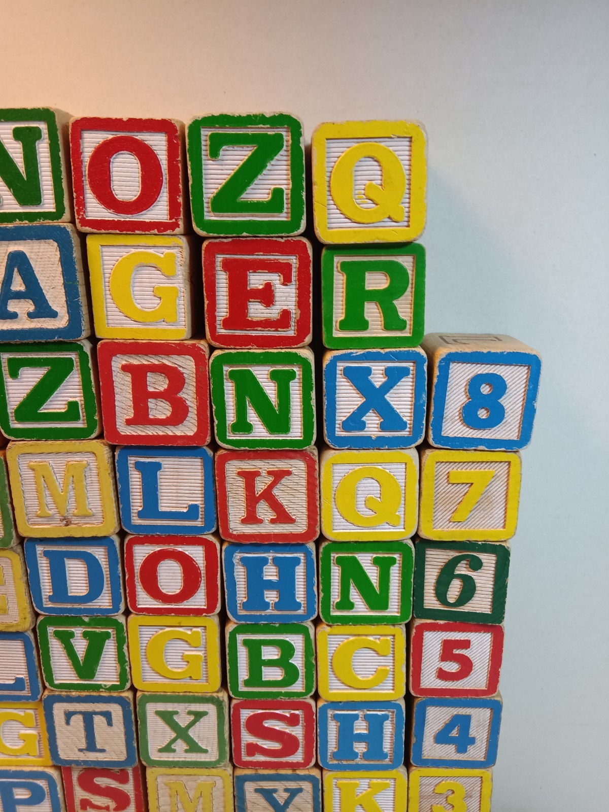 VTG Children’s ABC Wooden Block Building Set Of #69 Blocks Includes Numbers