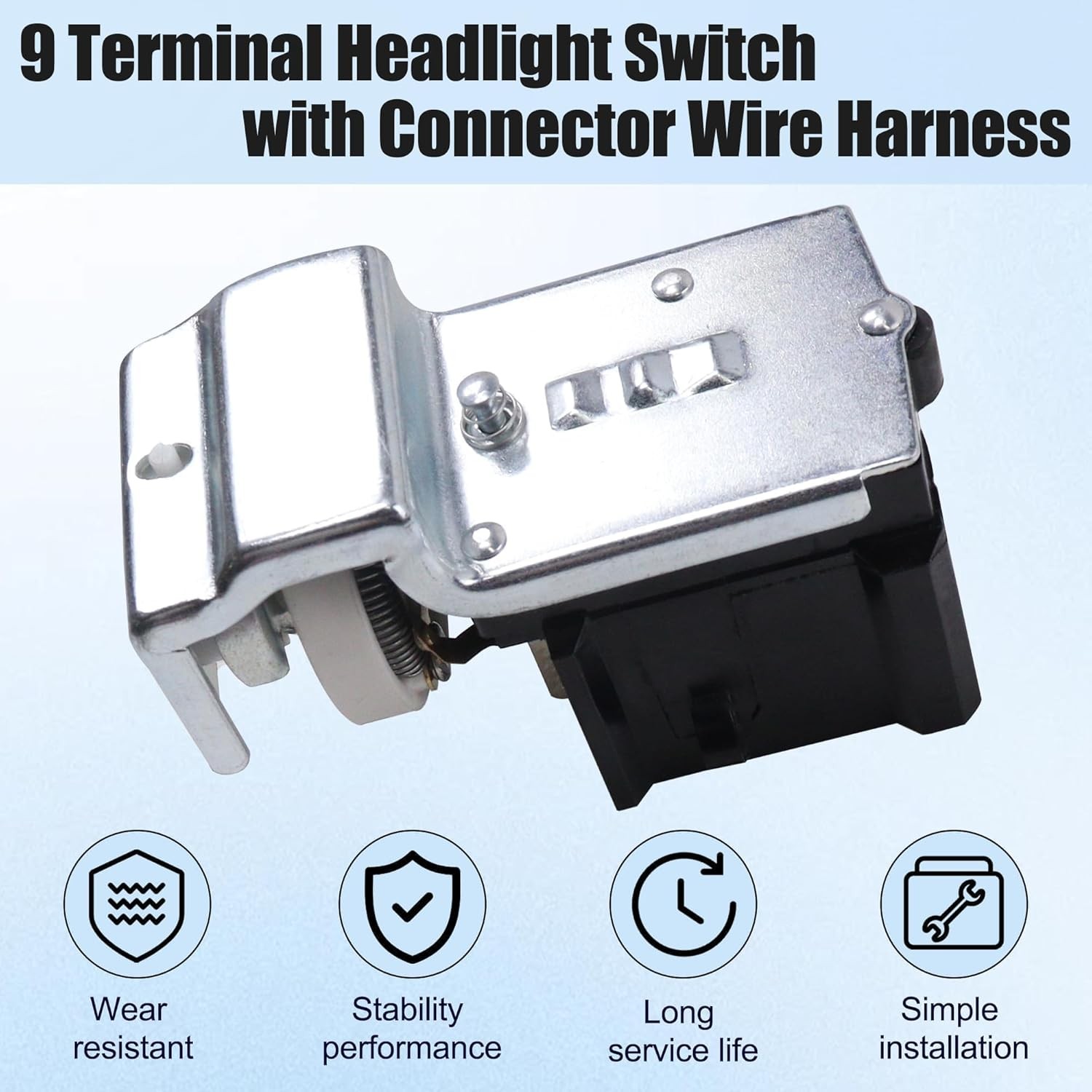 E7TZ-11654-A 9 Terminal Headlight Switch with Connector Wire Harness Fit for