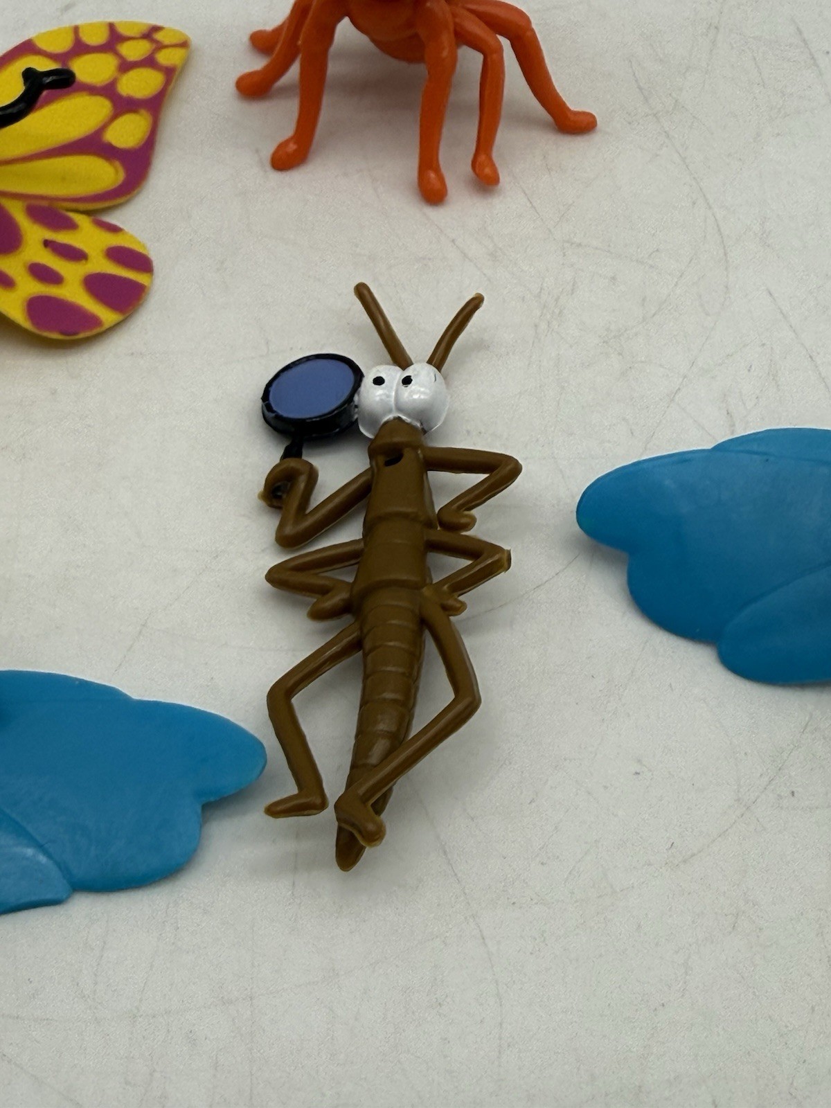 Bible Memory Butterfly Anthropomorphic Toy Insects Plastic Rubber Toy Bug VTG x5