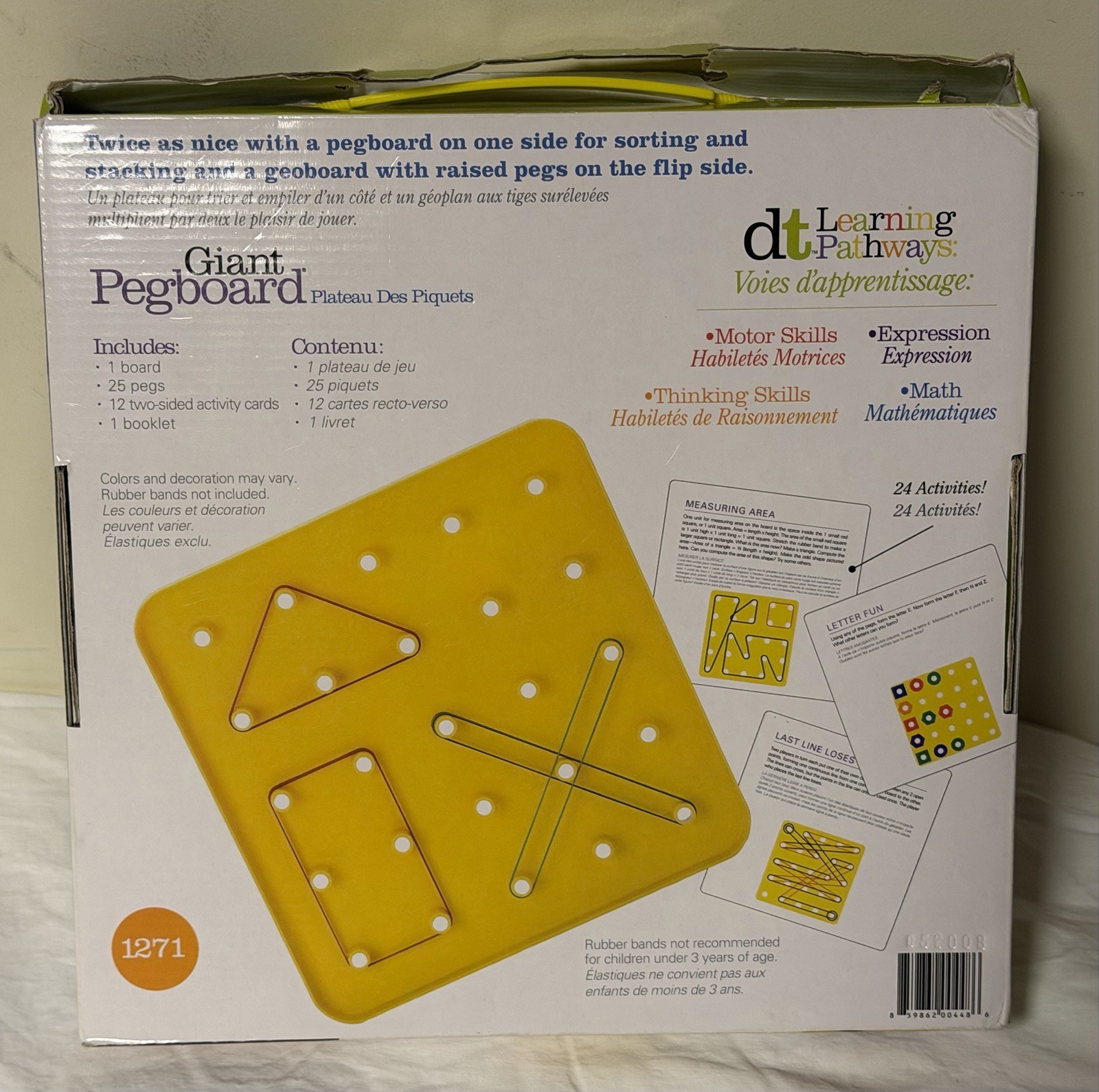 Giant Pegboard Discovery Toys 18M Up Colorful Learning Fine Motor
