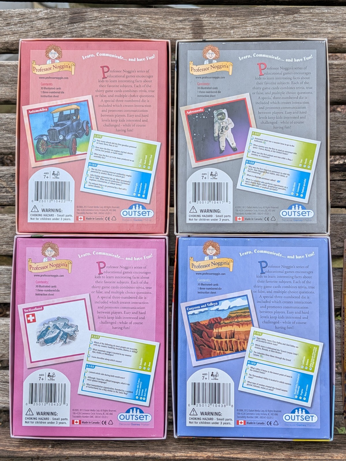 Lot of 8 Professor Noggin’s Educational Card Game History Science Trivia