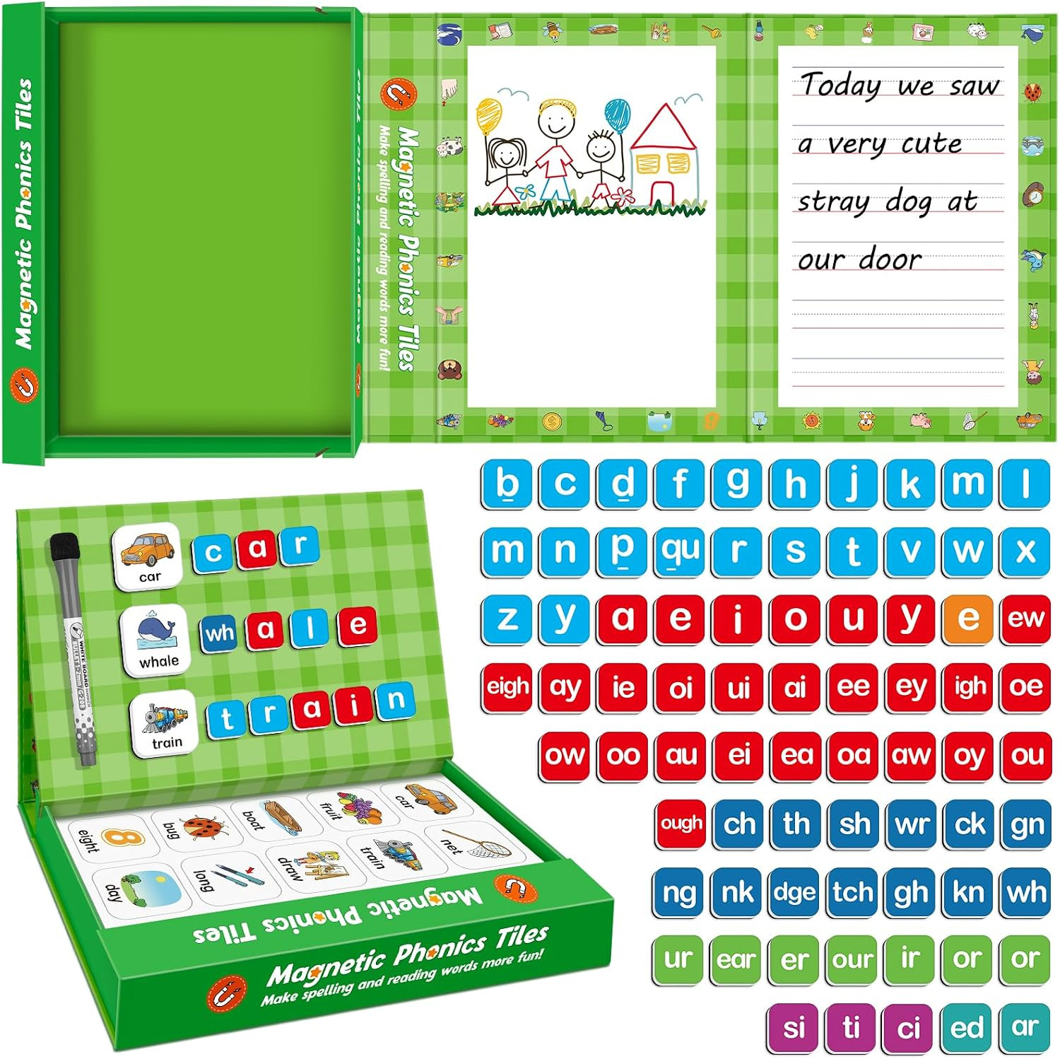 Phonics Magnetic Letter Tiles for Preschool Reading and Speech Therapy
