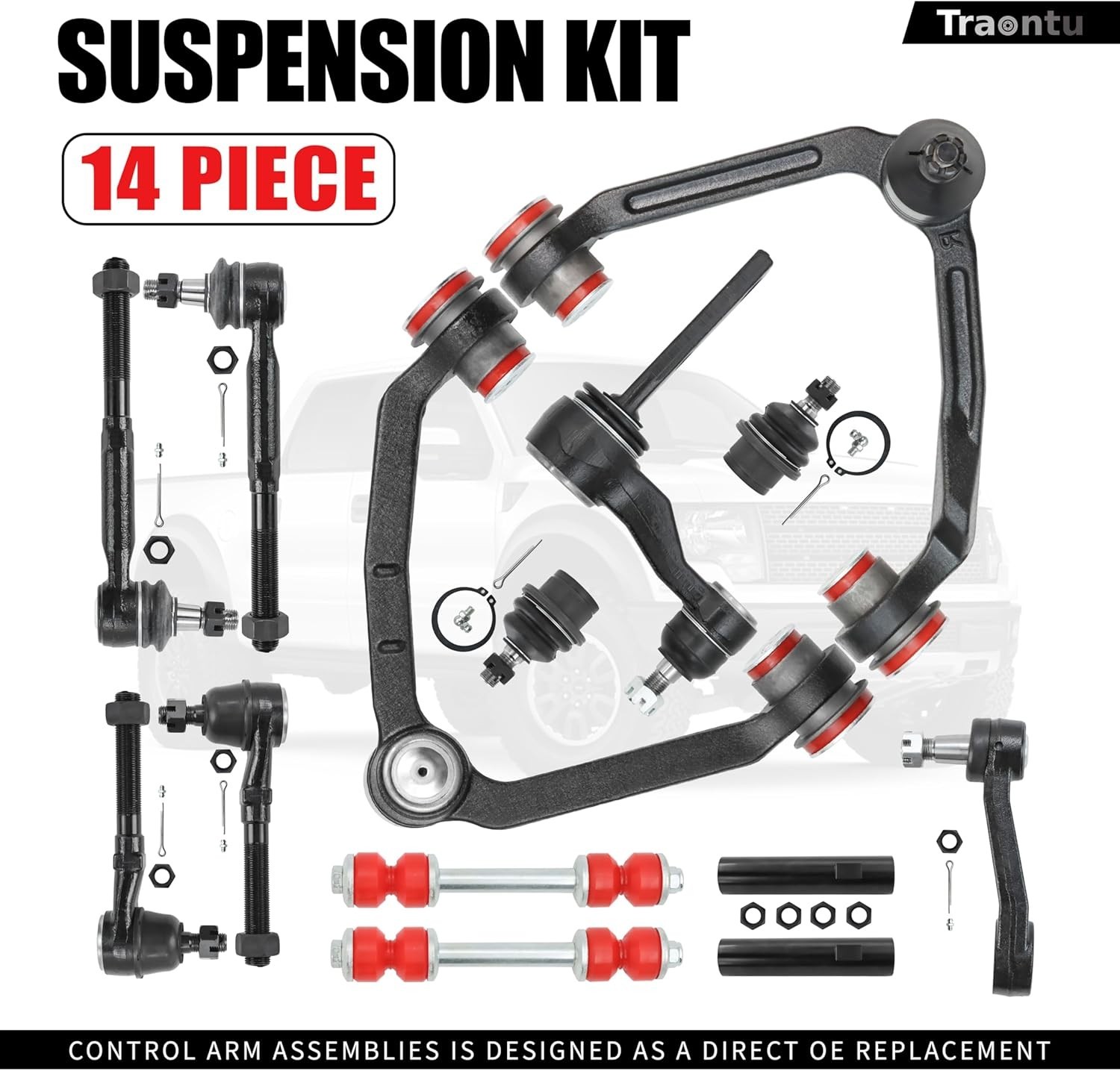 4WD 14Pc Front End Suspension Kit for Ford F-150 1997-2003, F-250 1997-1999, Exp