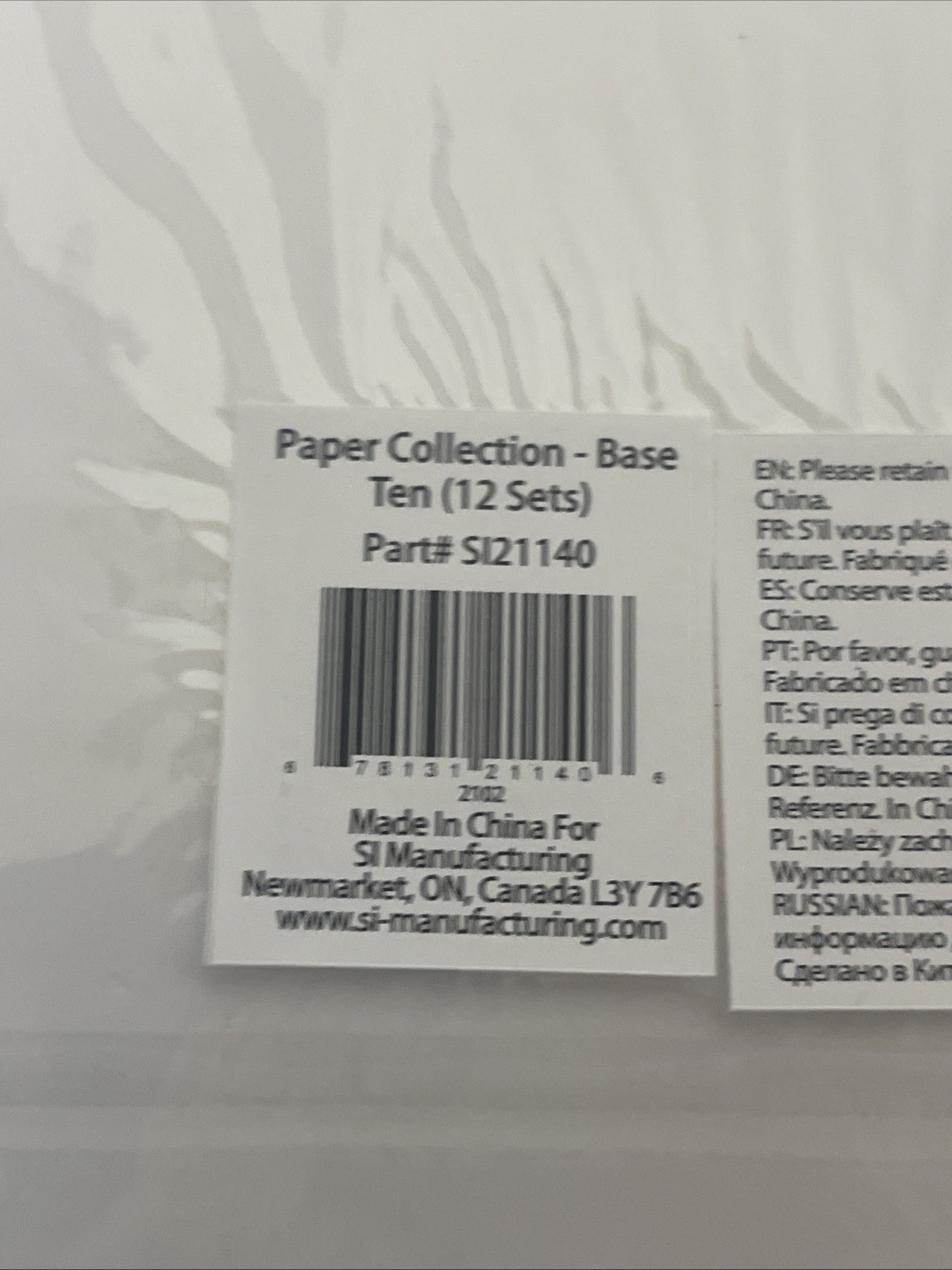 Math SOL PAPER COLLECTION BASE TEN 12 Sets S121140 2 Pack