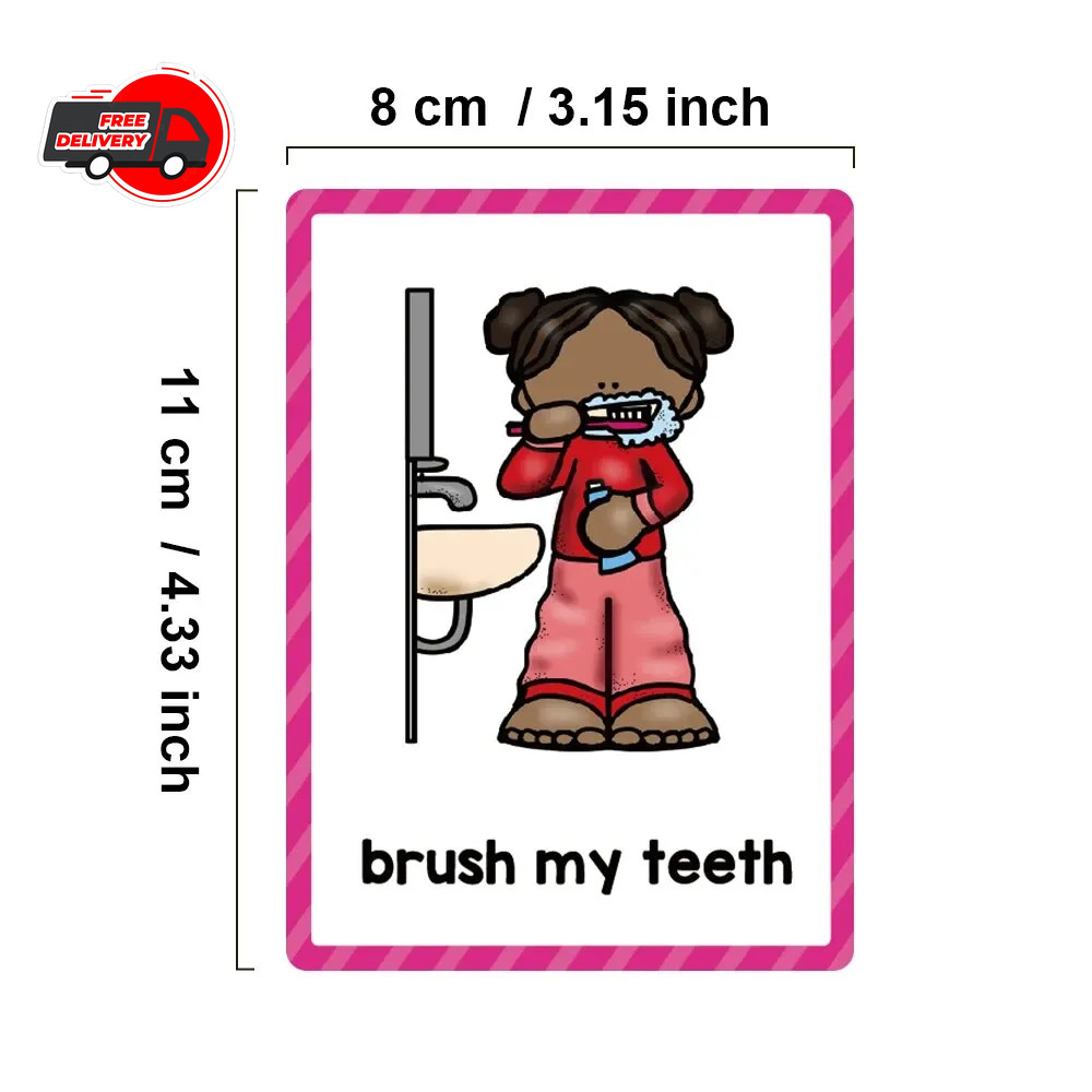 Montessori English Vocabulary Learning Cards for Kids Kindergarten Teaching Aids