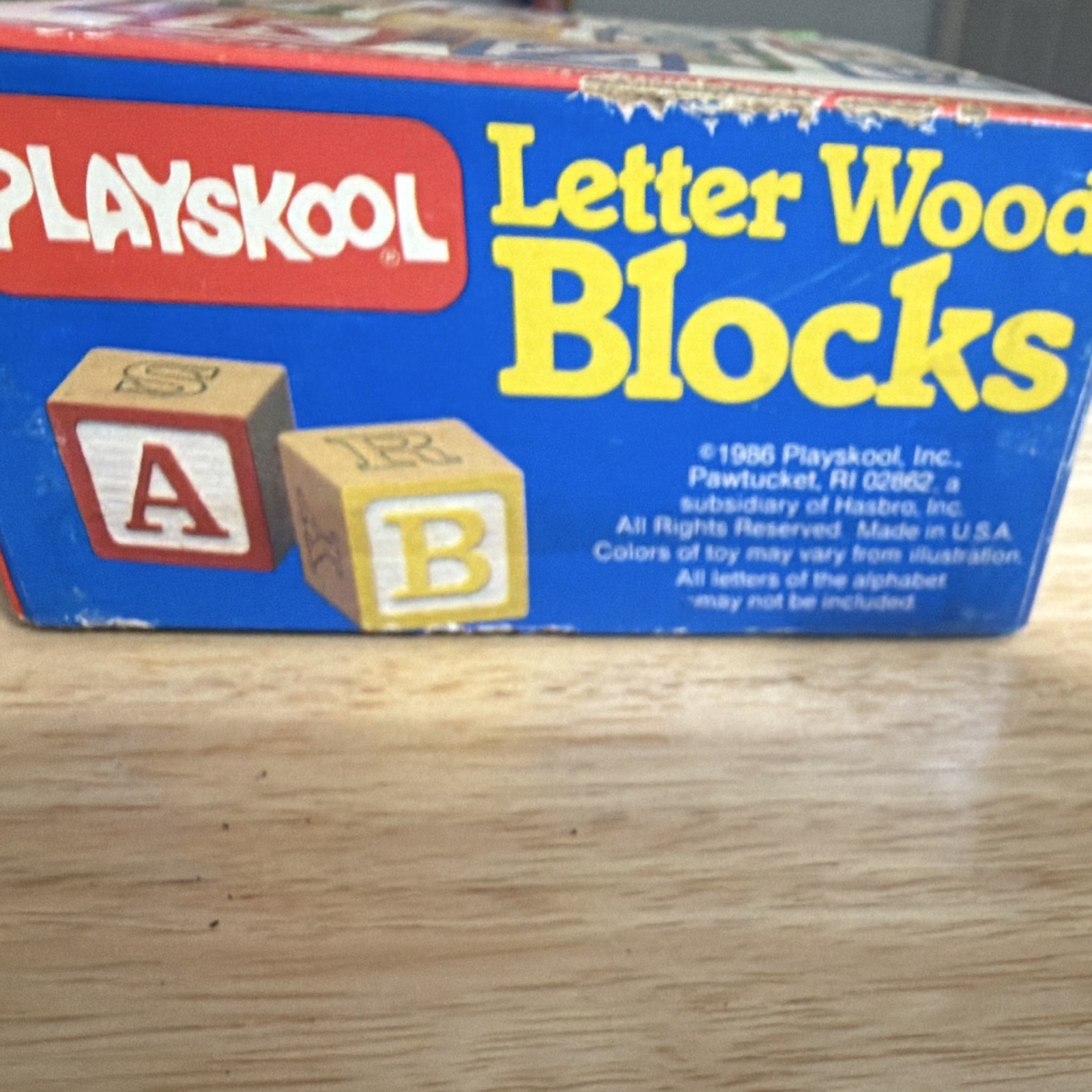 Playskool Letter Wood Blocks 16-Piece Set w/ Box 1986 MPN 226 Ages 1 1/2-5