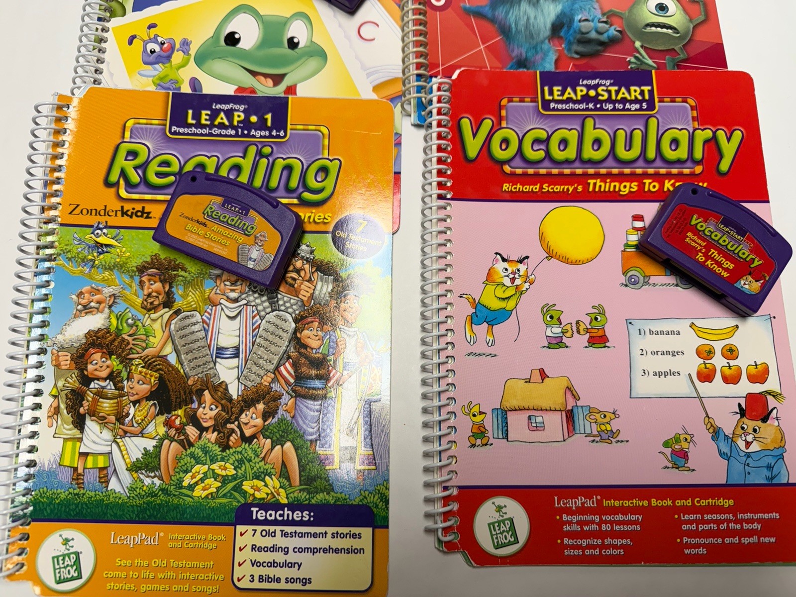 2001 LEAP FROG LEAP PAD LEARNING SYSTEM 7 BOOKS & 6 GAMES & BACKPACK