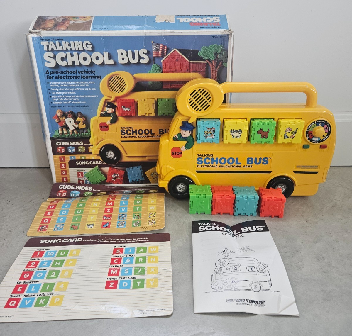 VTech Talking School Bus Educational Toy Musical Phonics Sounds Vintage 1987