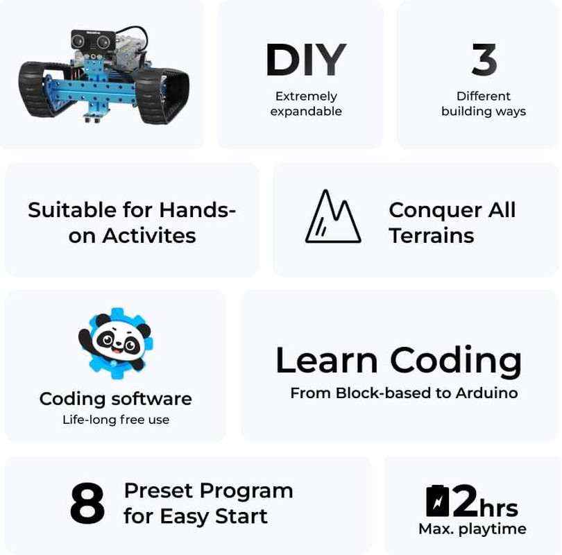 Mbot Ranger 3 in 1 Robotics for Kids Age 8-12, Coding Robot for Arduino Scratch