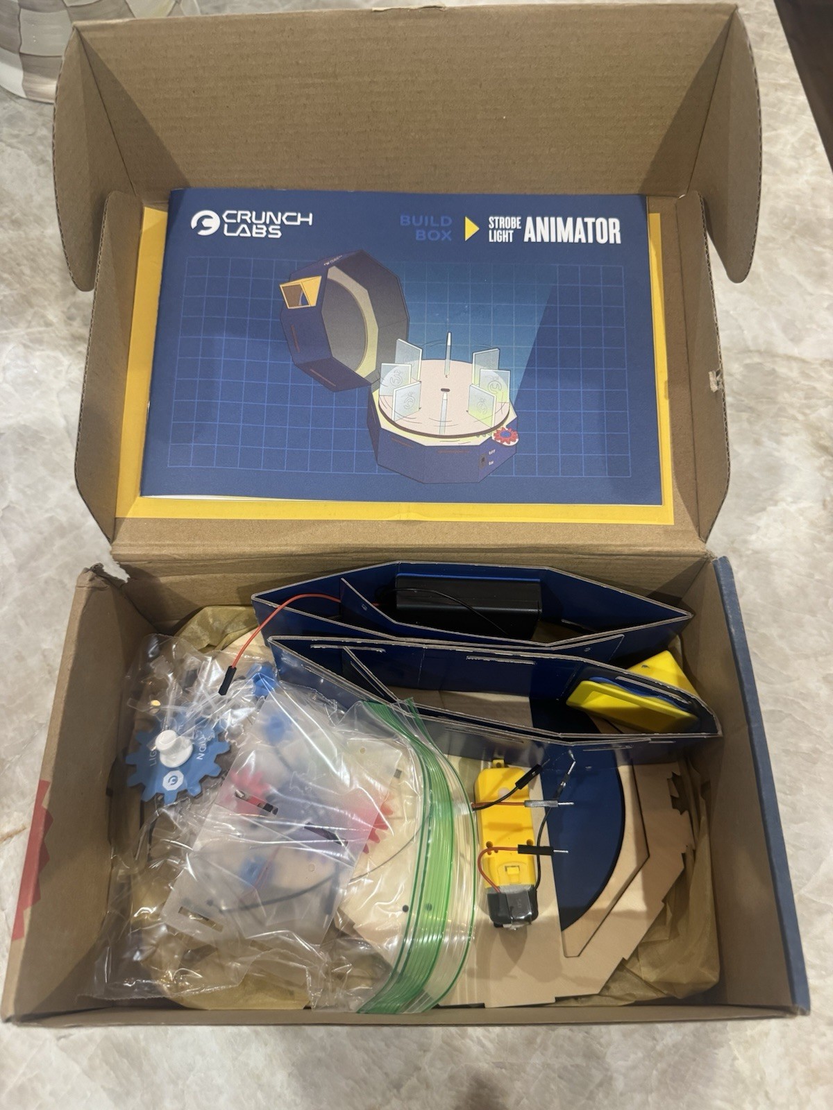 CrunchLabs Build Box Strobe Light Animator STEM Educational Kit by Mark Rober