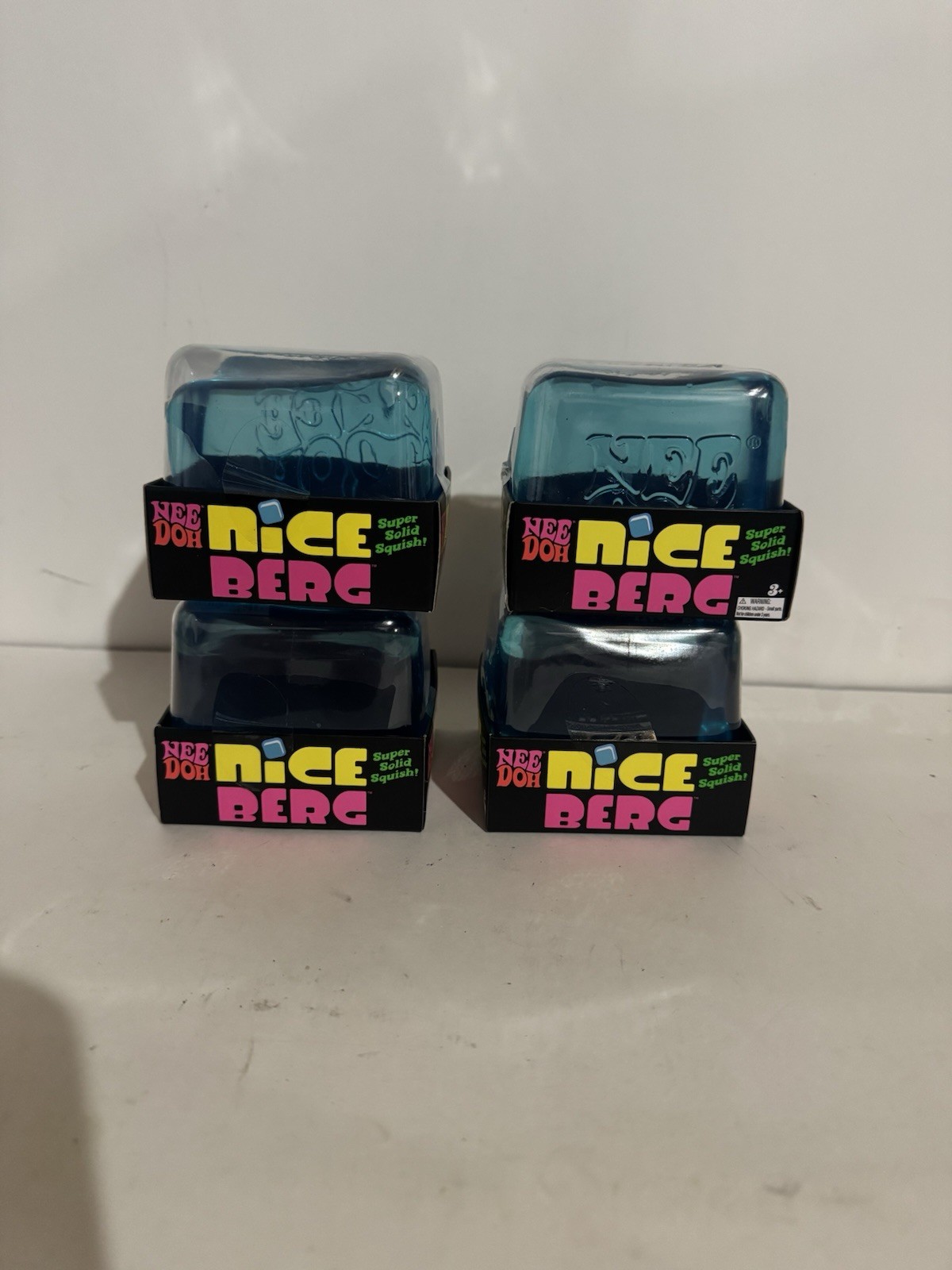 NeeDoh Nice Berg Blue XL Giant Nee Doh Cube Ice Block New Sealed Lot Of 4