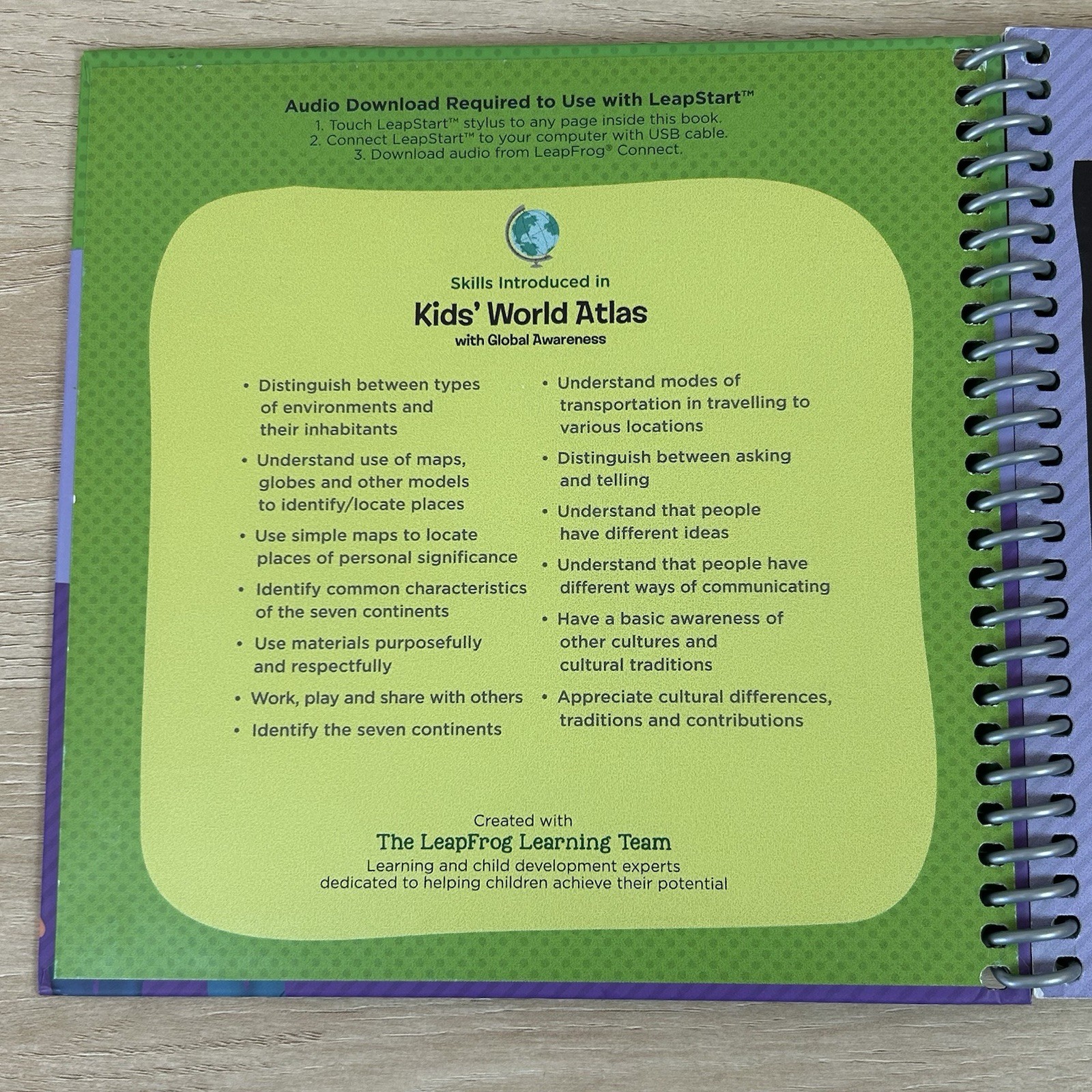 LeapStart Leap Frog Book Kids World Atlas with Global Awareness Level 3 Ages 4-6