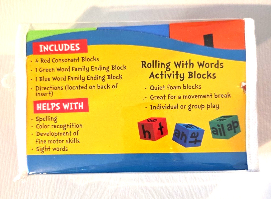 NIB Dr Seuss 6-pc Multicolor Foam Letter Activity Blocks for Kids Age 3+