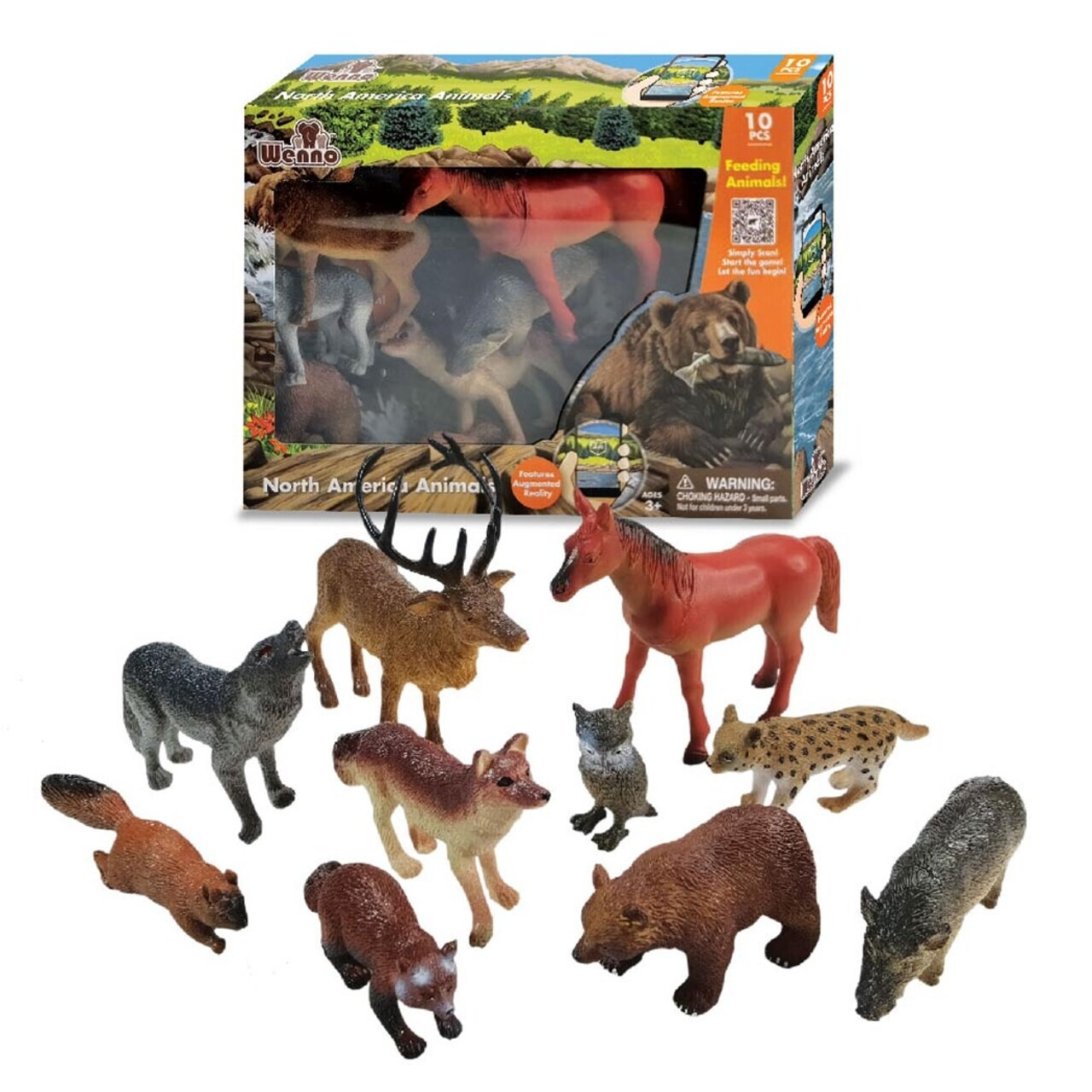 WENNO – JAR OF NORTH AMERICA ANIMALS – 10 PCS – AGE 3+