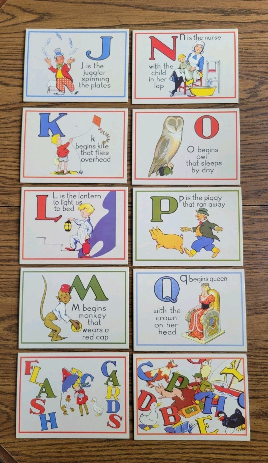 Vintage 2002 Cavallini & Co Italy 1930 Alphabet Flash Cards Reproduced 1930s
