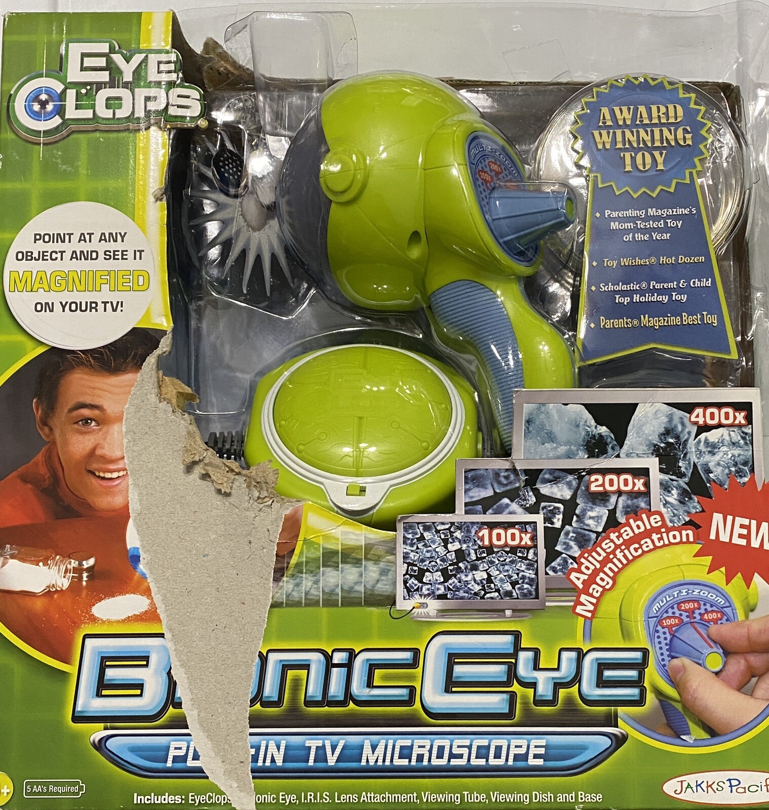 Jakks Pacific Bionic Eye Eye Clops Series Plug-In TV Microscope 2008 NIB