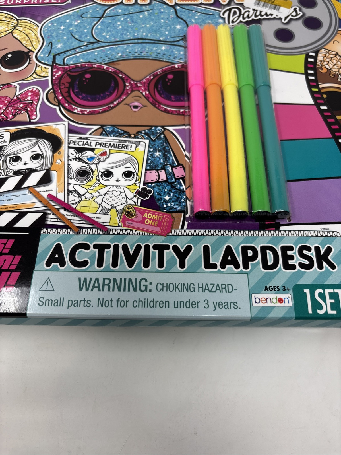 LOL Surprise Cinema Darlings Activity Lap Desk Set New Markers Stickers Games