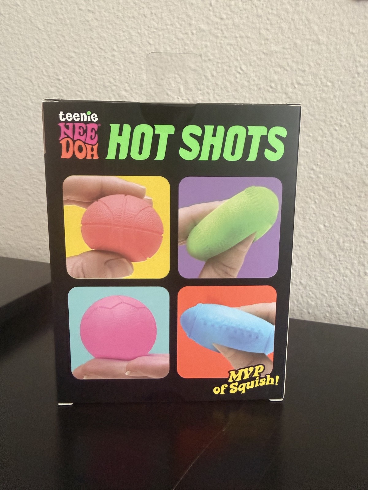 NeeDoh Teenie Hot Shots Baseball, Soccer, Football, Basketball New In Box