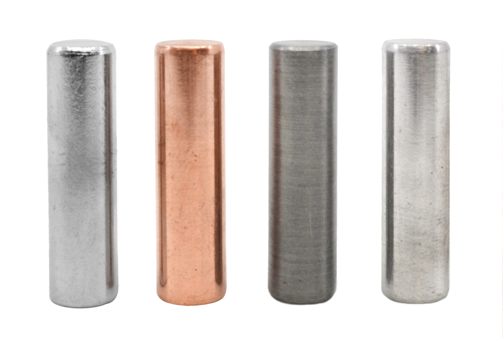 4pc Metal Cylinder Set – Aluminum, Zinc, Copper & Steel – 1.5×0.4″- Eisco Labs
