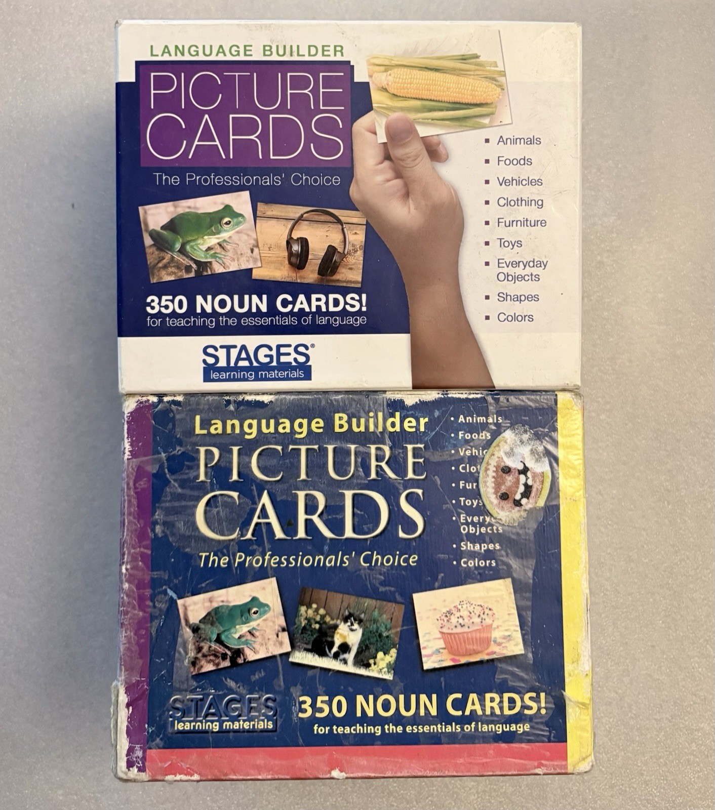 2 Boxes of Language Builder Picture Cards Stages Learning Materials – Incomplete