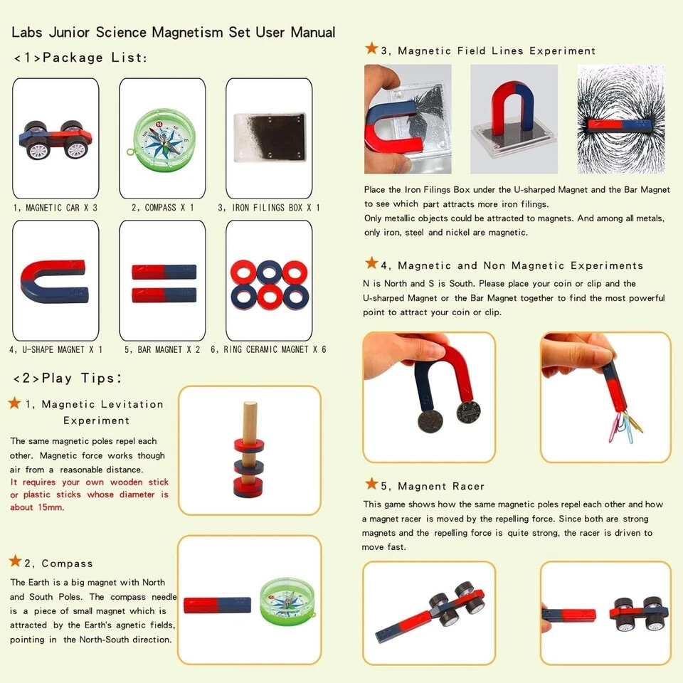 Science Magnet Kits for Kids:Educational Magnet Science Projects STEM Magnets Ex