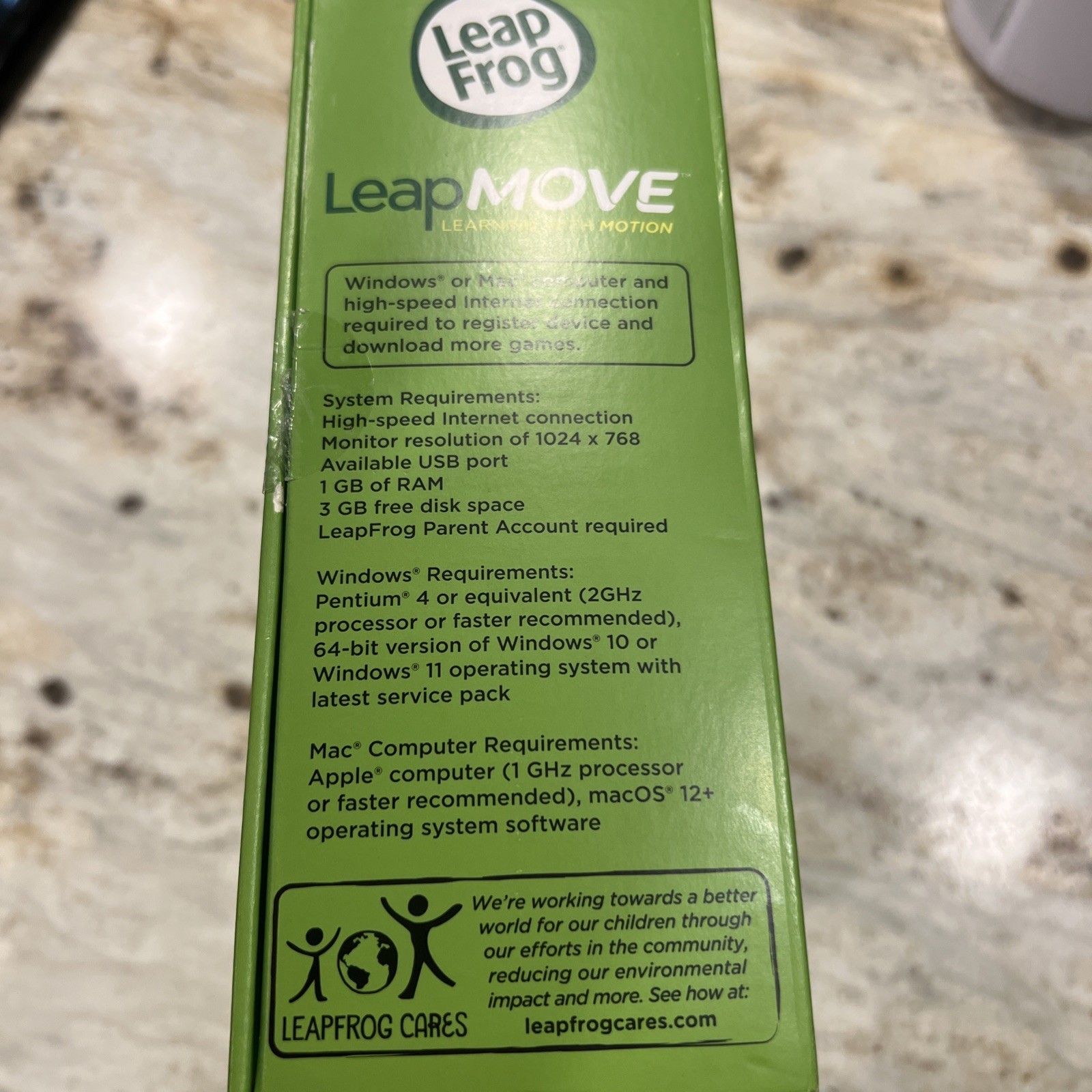 Leap Frog Leap Move Learning Console Motion Plug & Play Camera Interactive Game