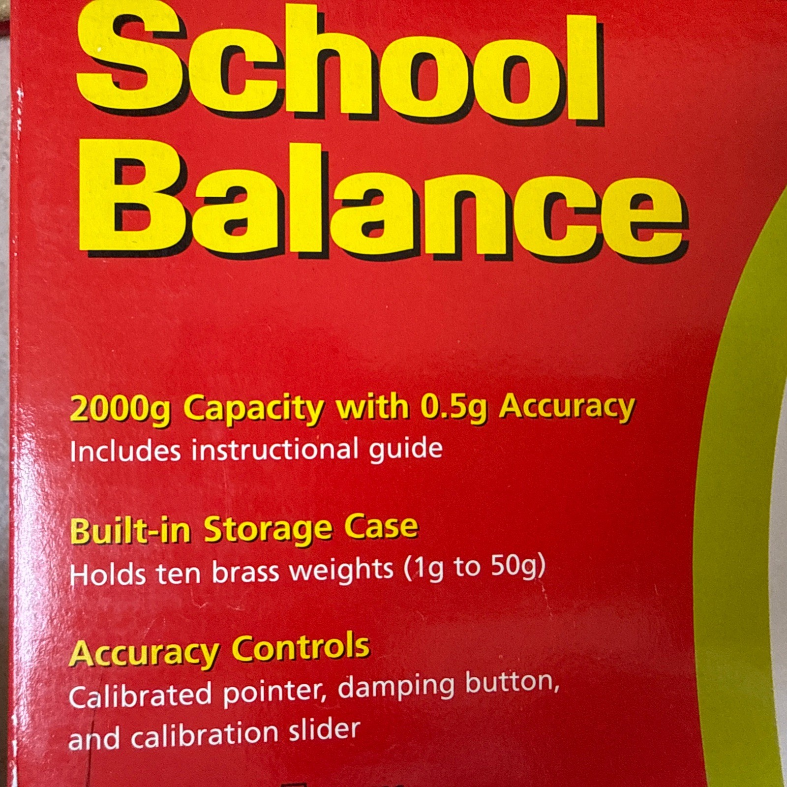 ETA Cuisenaire 410B School Balance Complete Box Manual Brass Weights