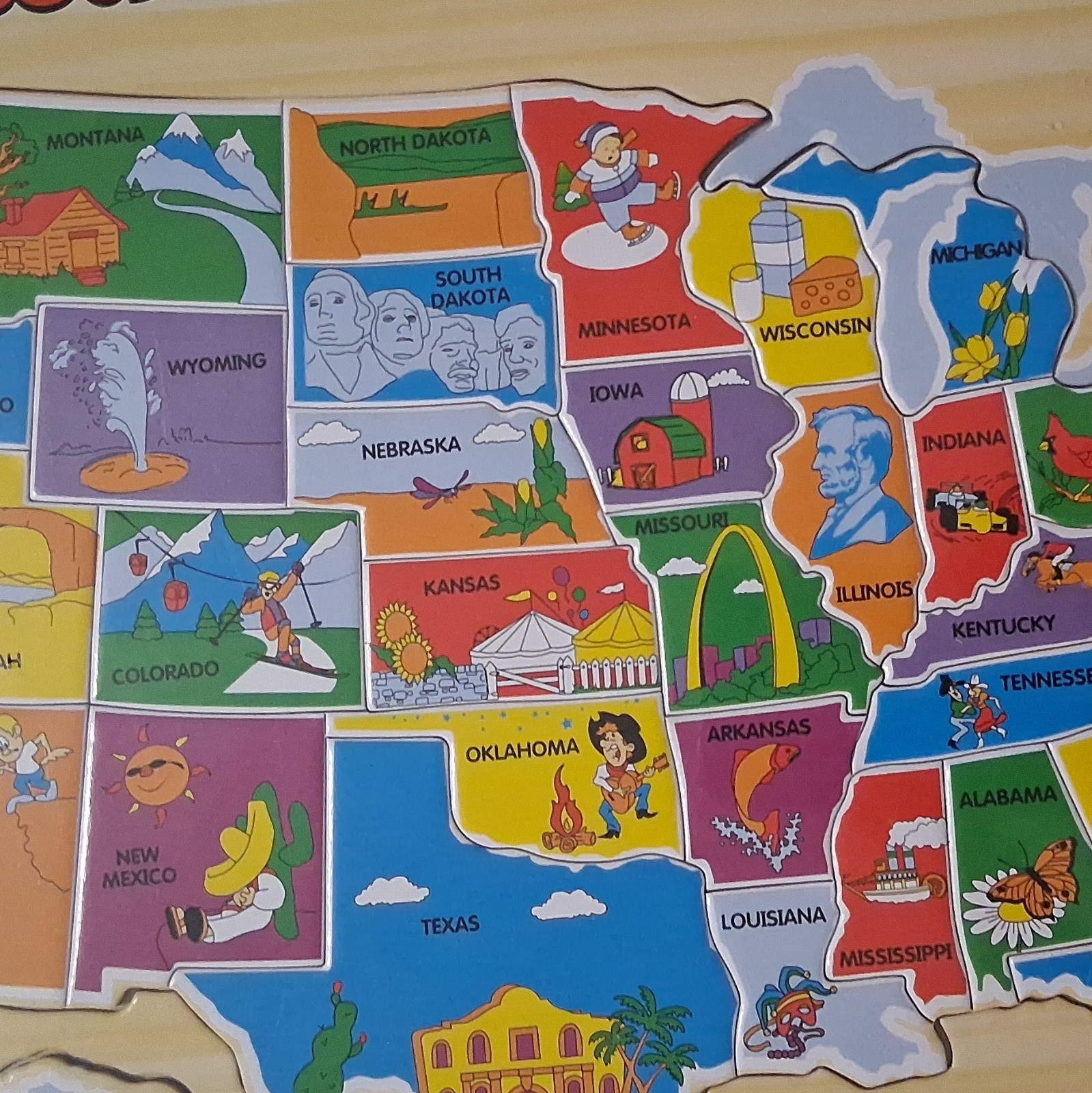 The Learning Journey International USA Map 50-Piece Geography Puzzle, Multicolor