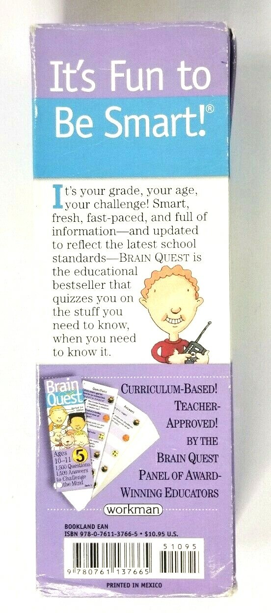 Brain Quest Grade 5:1500 Q&A to Challenge the Mind w/Extra Deck CLEARANCE