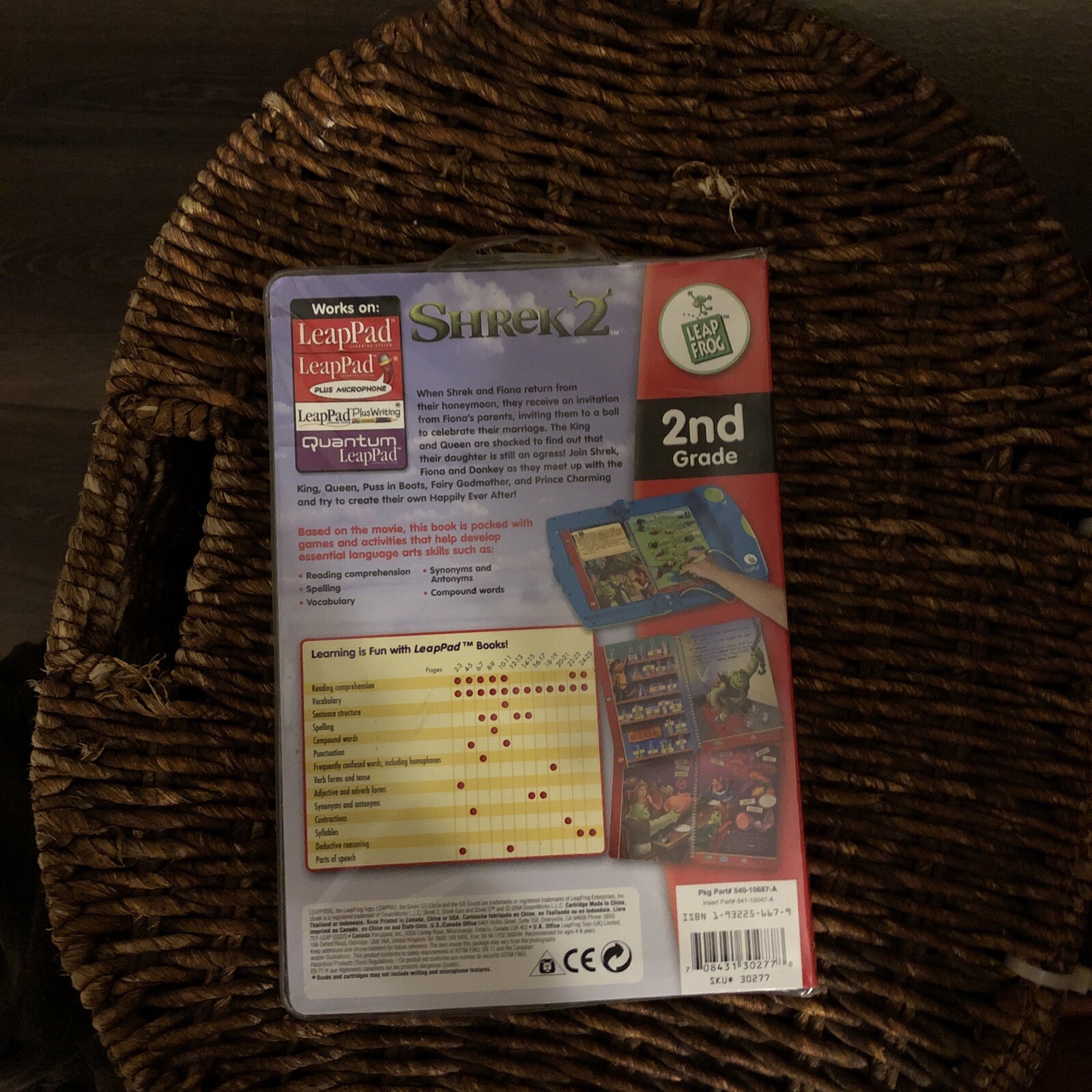Shrek 2 LeapFrog LeapPad Educational Book and Cartridge 2nd Grade