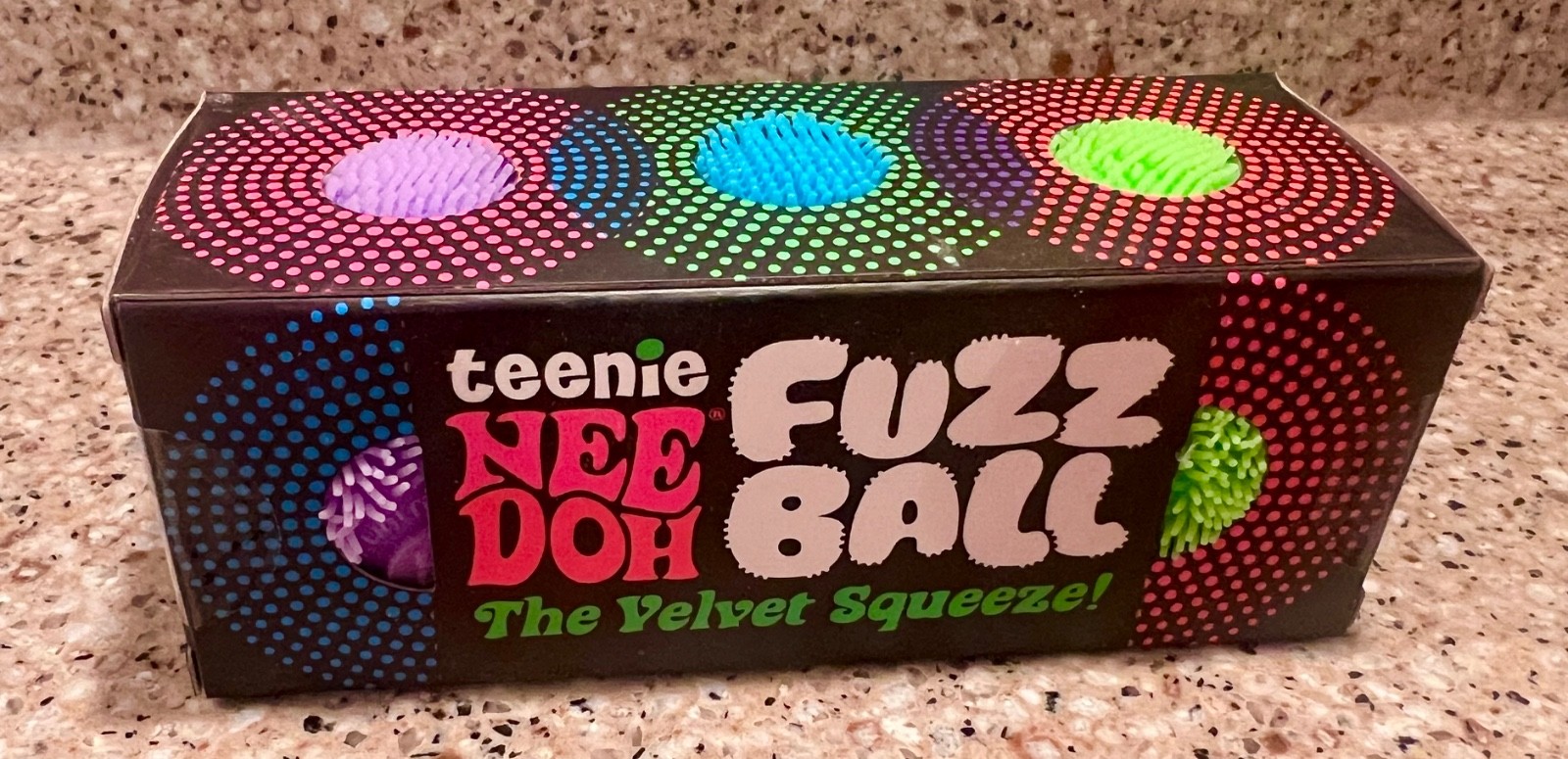 *Fast-Needoh TEENIE FUZZ BALL 3 PACK-VELVET SQUEEZE-Blue Purple Green squish toy