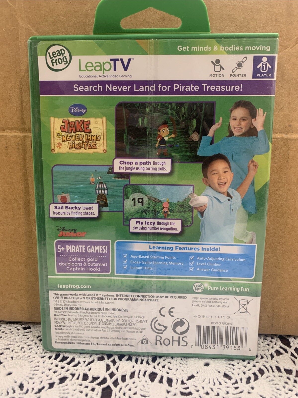 Leap Frog Learning Game Jake & The Neverland Pirates Age 3-5 LeapTV Mathematics
