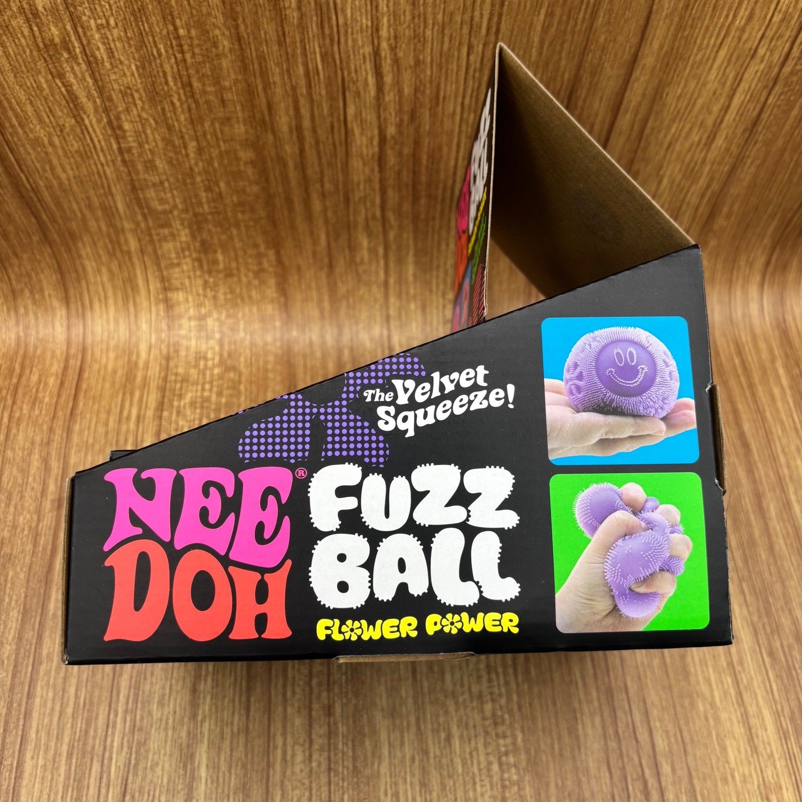 NeeDoh Fuzz Ball Flower Power Kids Unisex OS Orange Velvet Squeeze Sensory NEW