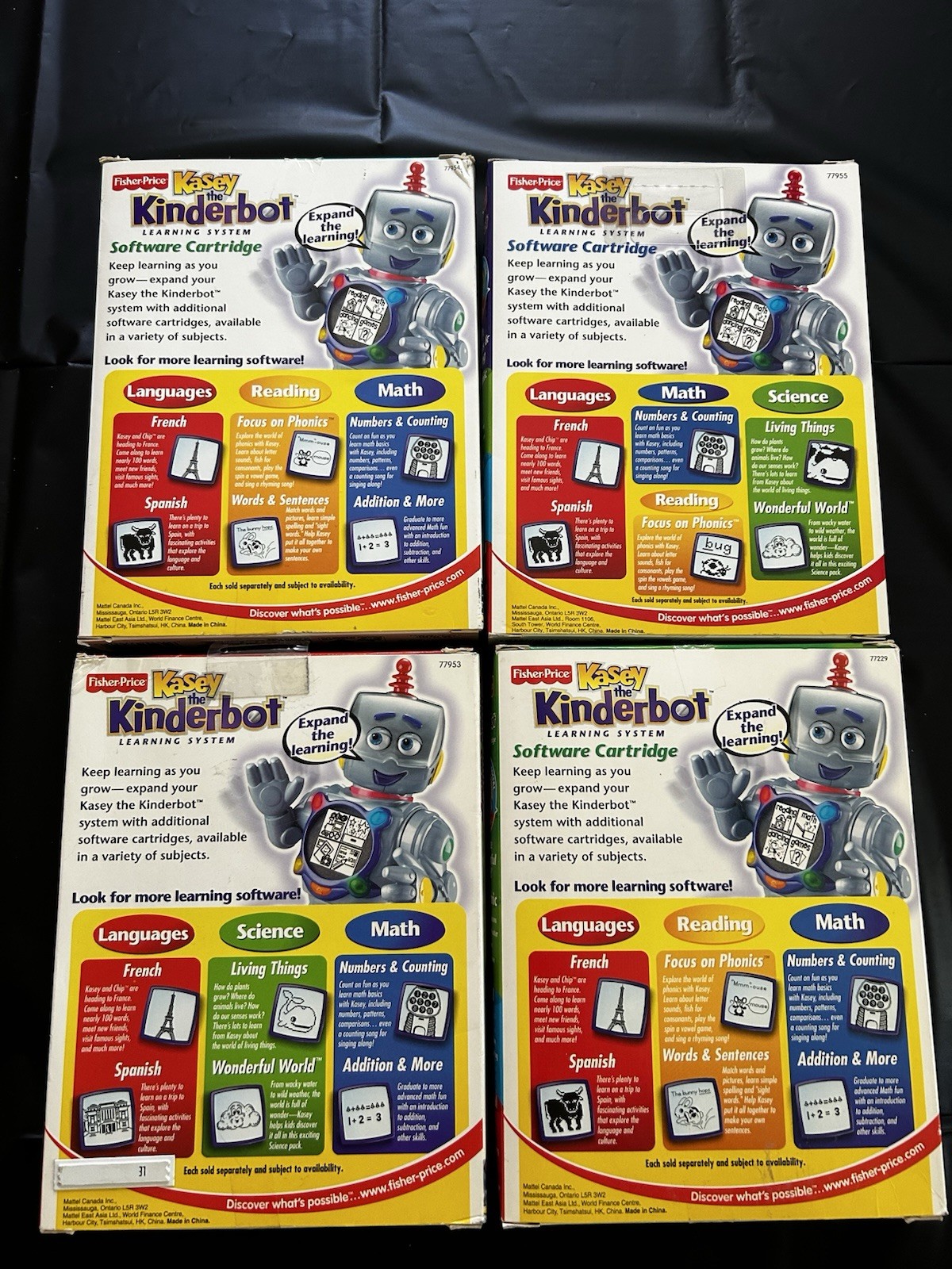 NEW Lot Fisher Price The Kinderbot Kasey Learning Robot Game Cartridges Software