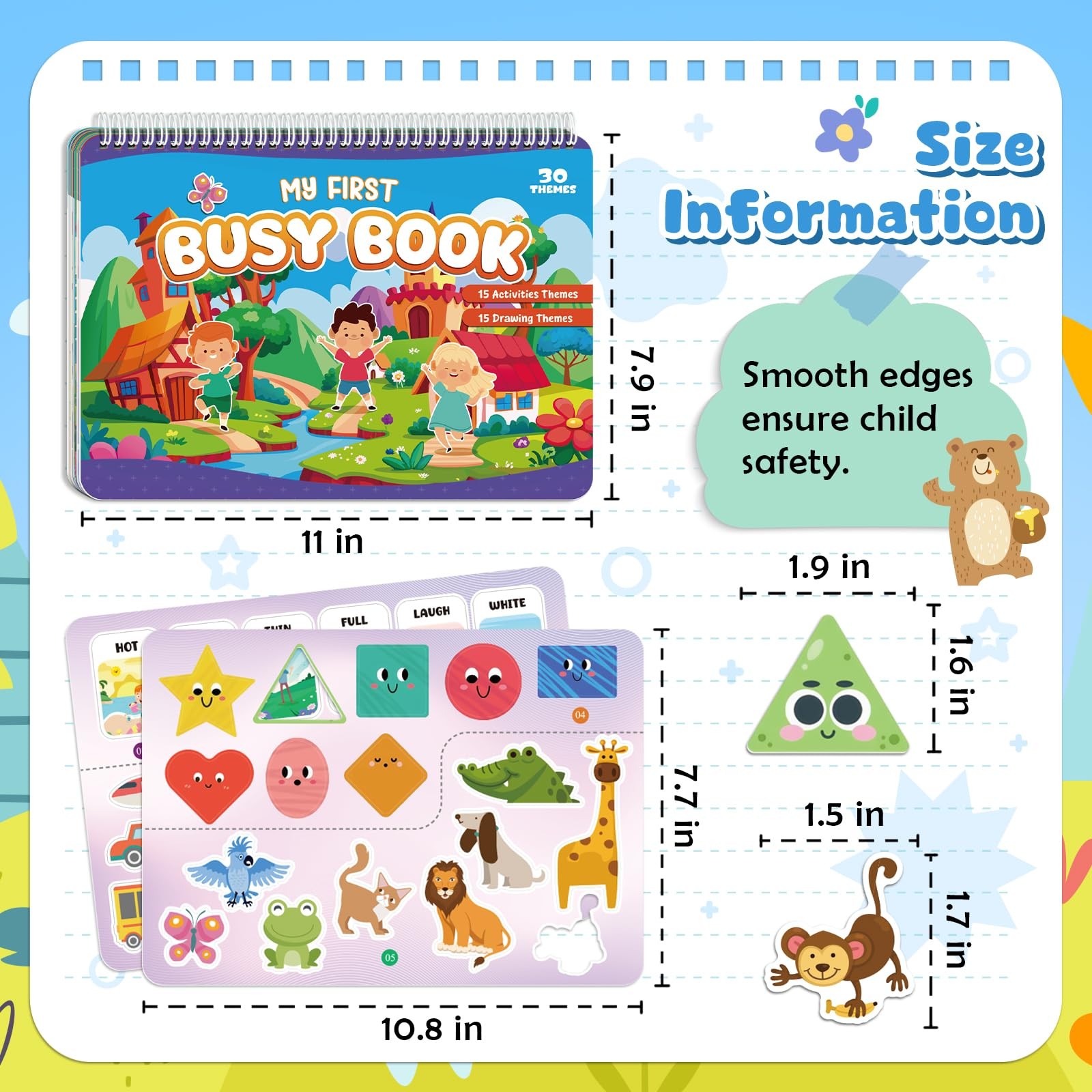 Montessori Busy Book for Toddlers 3-5, Activity Books for Kids, Toddler Busy Boo