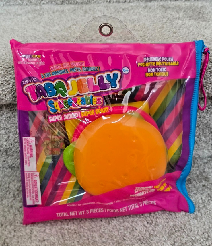 Taba Jelly Squeezeables Super Jumbo Cheeseburger 5″ – Scented Jelly Squish Toy