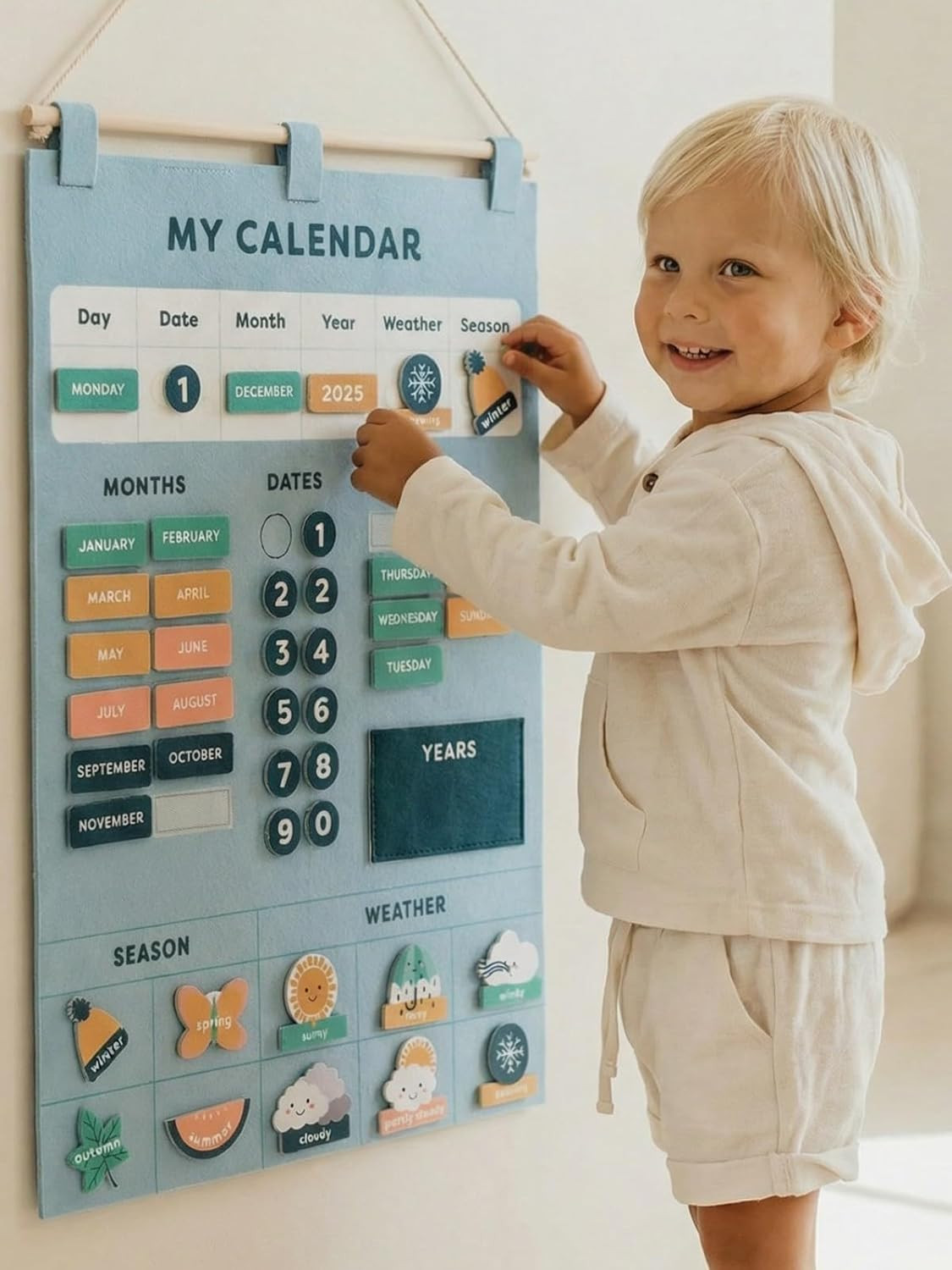 Beautiful Toddler and Kids Calendar – Perfect Homeschool Supplies with Months, D