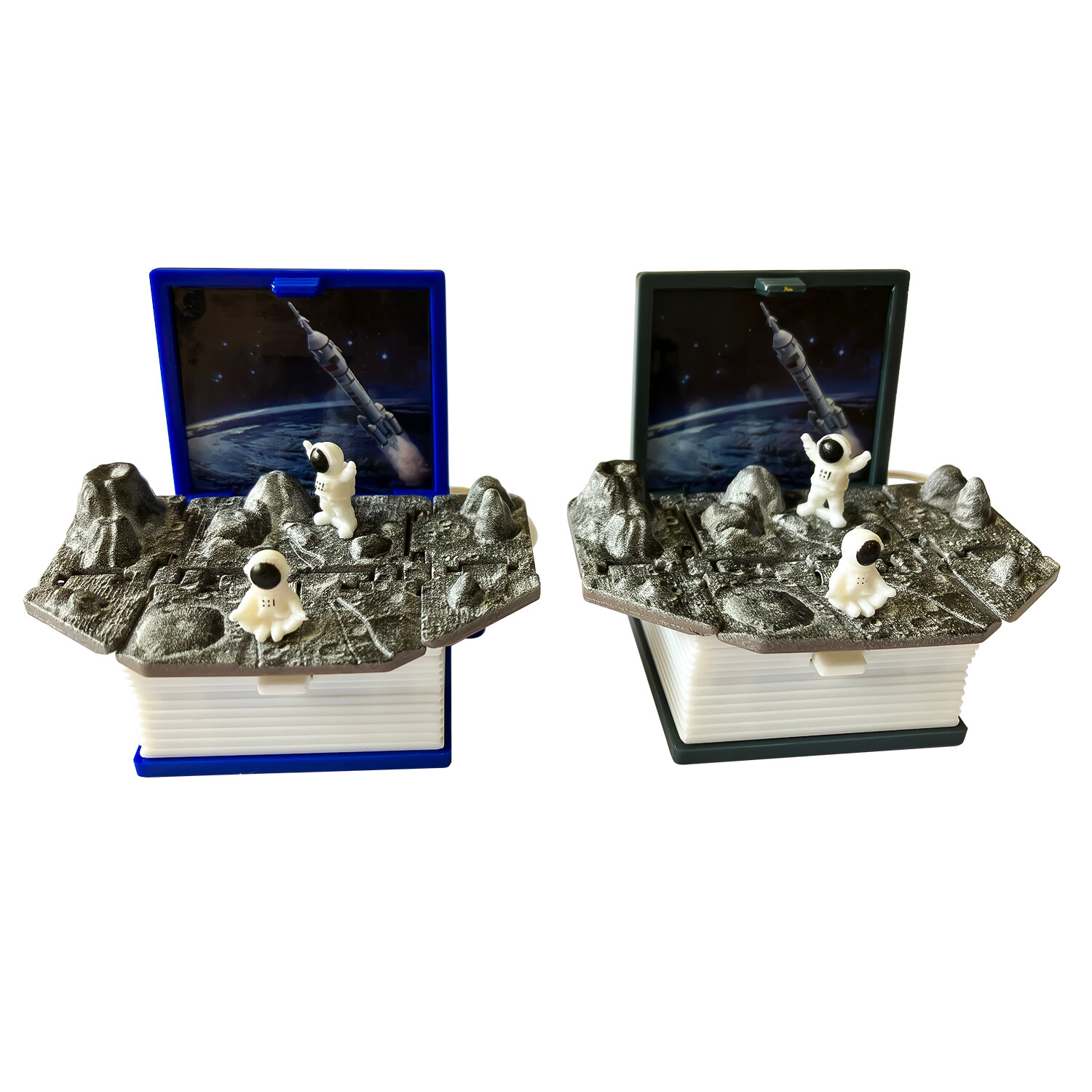 3D Dinosaur Stereoscopic Book Pop Up Astronaut Castle Basketball Key Chain x 2