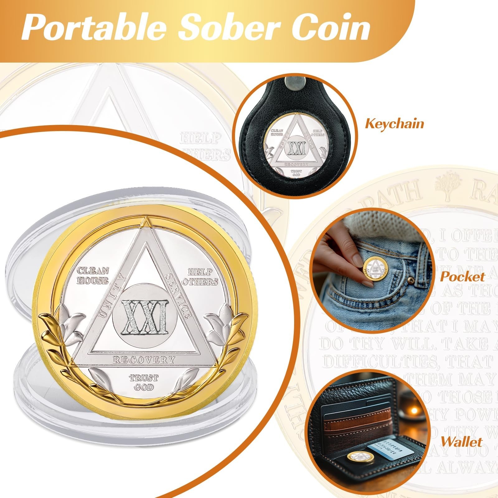 Victory Path 21 Year Sobriety Coin, Affirmation AA Chips, Addiction Recovery …
