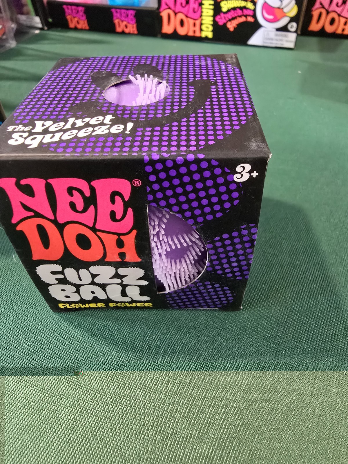 NeeDoh Fuzz Ball Velvet Squeeze PURPLE Fuzzball Squeeze Stress Ball NEW