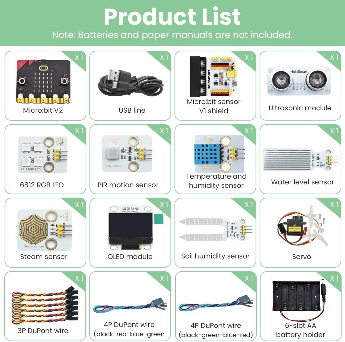HolaSmart Smart Farm Learning Kit BBC micro:bit V2 Board STEM Coding 16 Projects